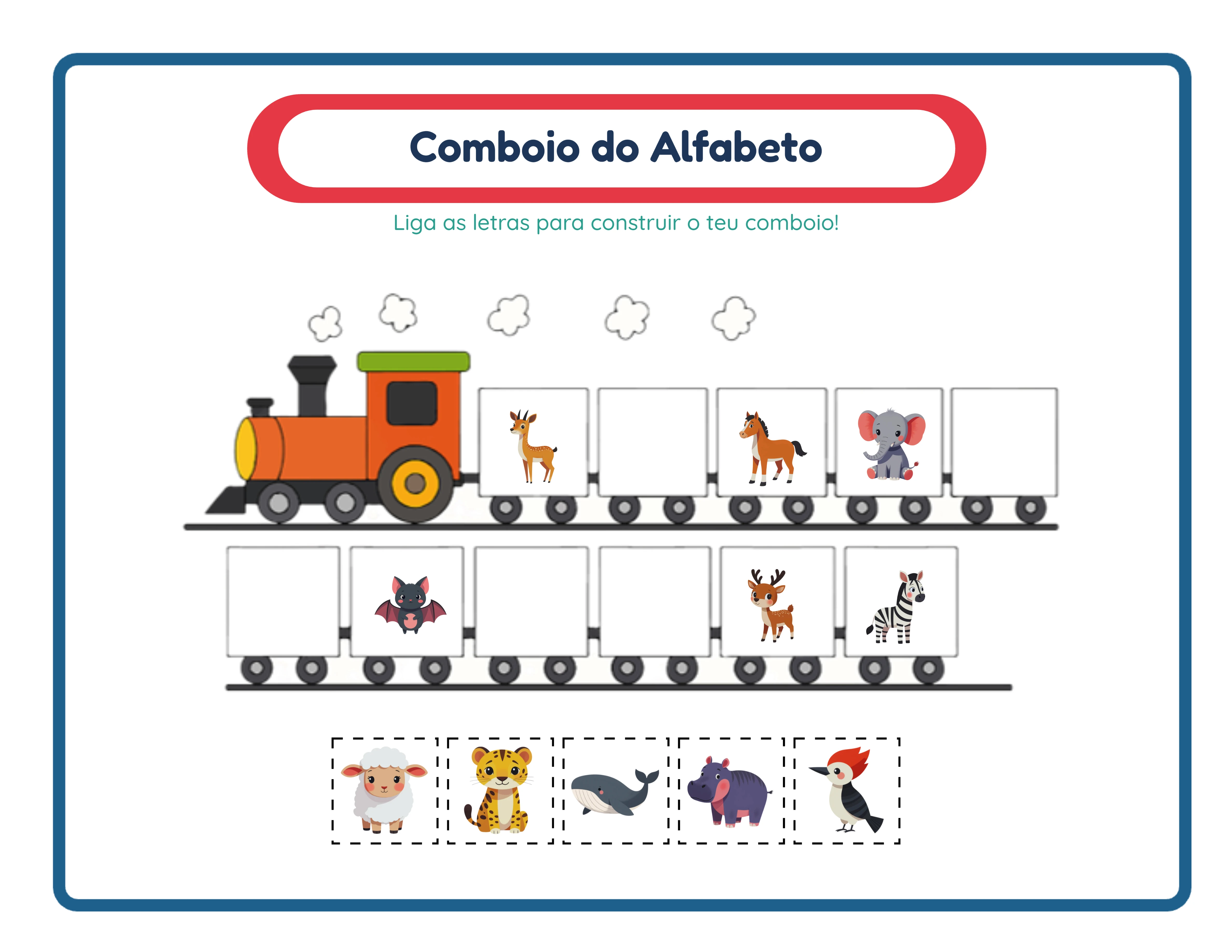 Atividade do comboio do alfabeto — Folha de trabalho exemplo 2