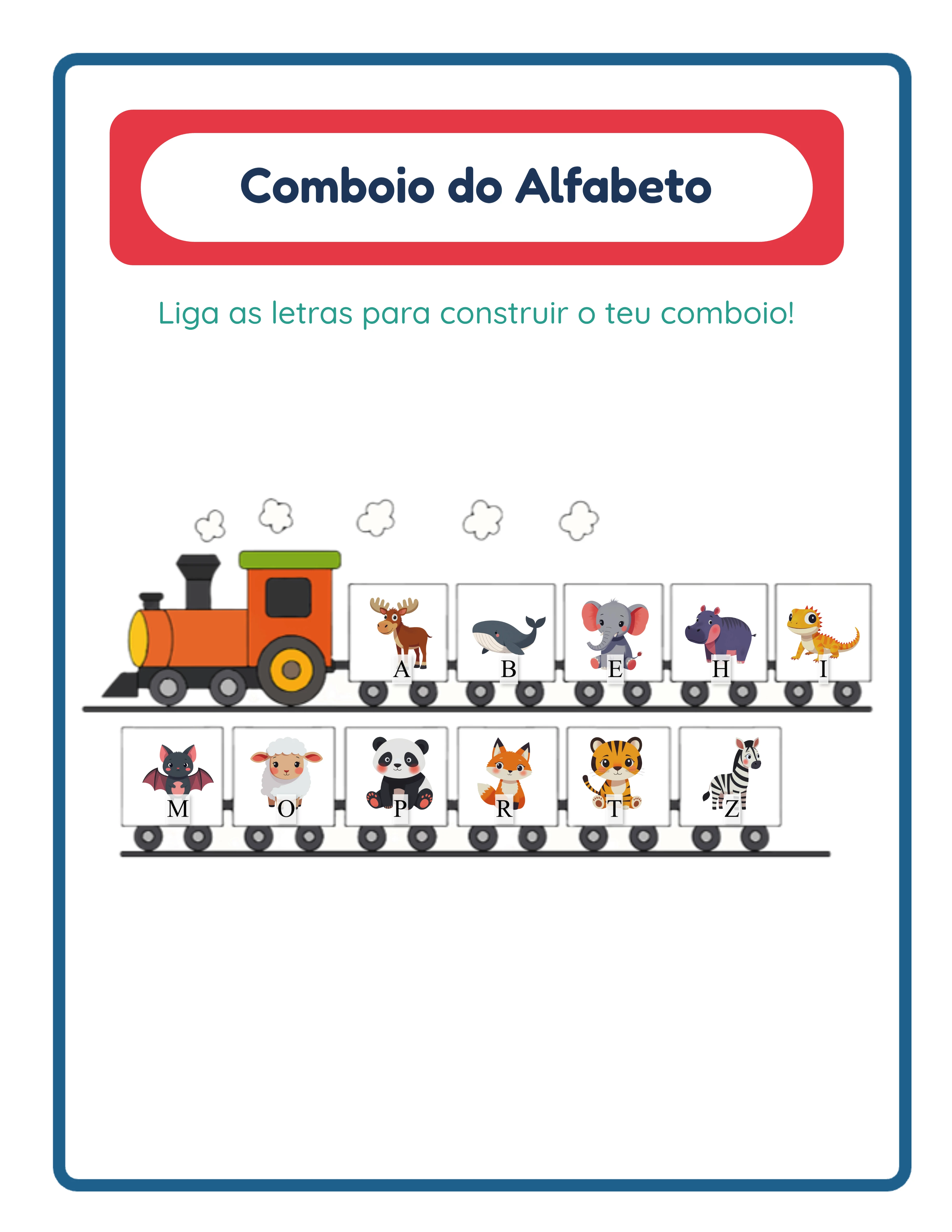 Gabarito do trem do alfabeto