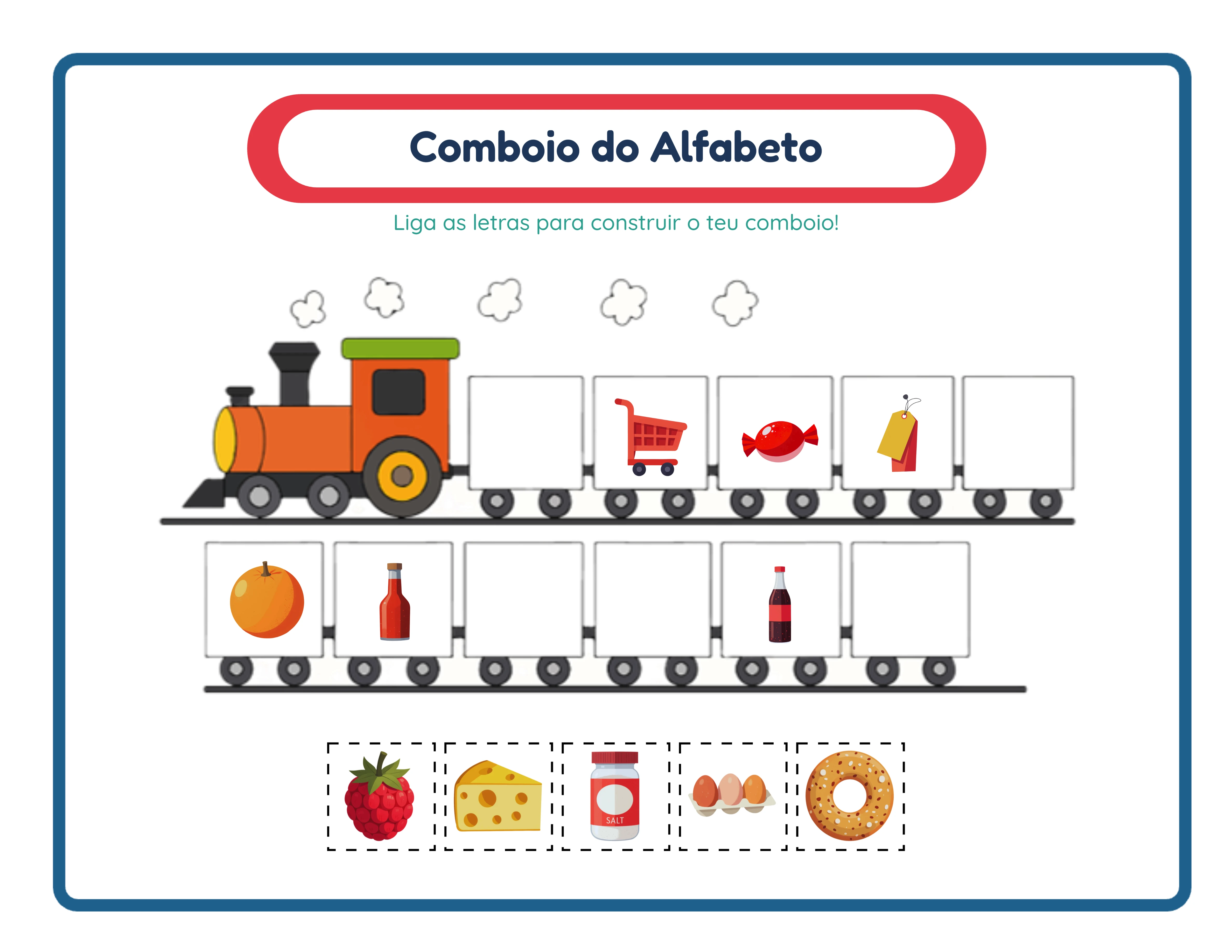 Trem do alfabeto — aprendizado temático de letras