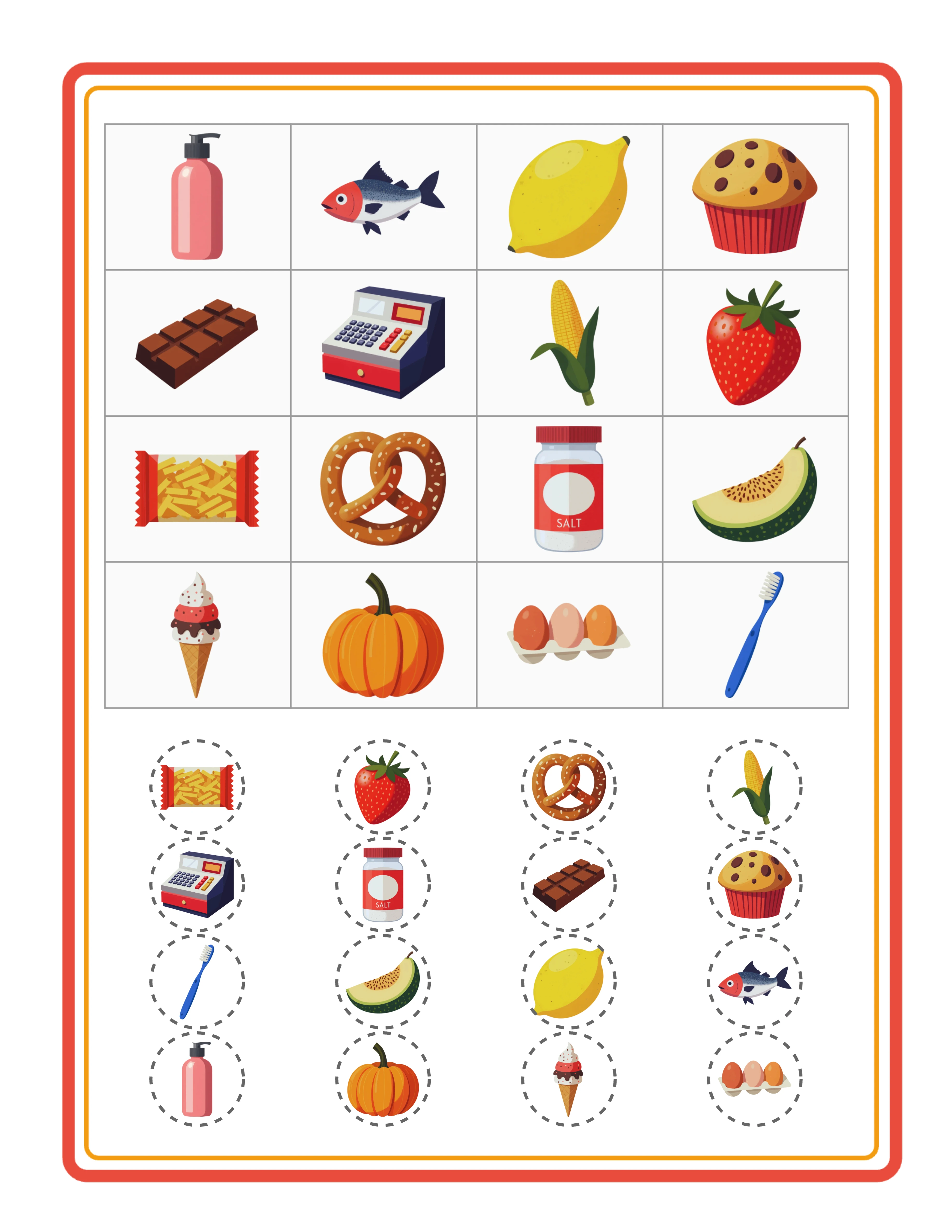 Cartela de bingo — jogo baseado em imagens