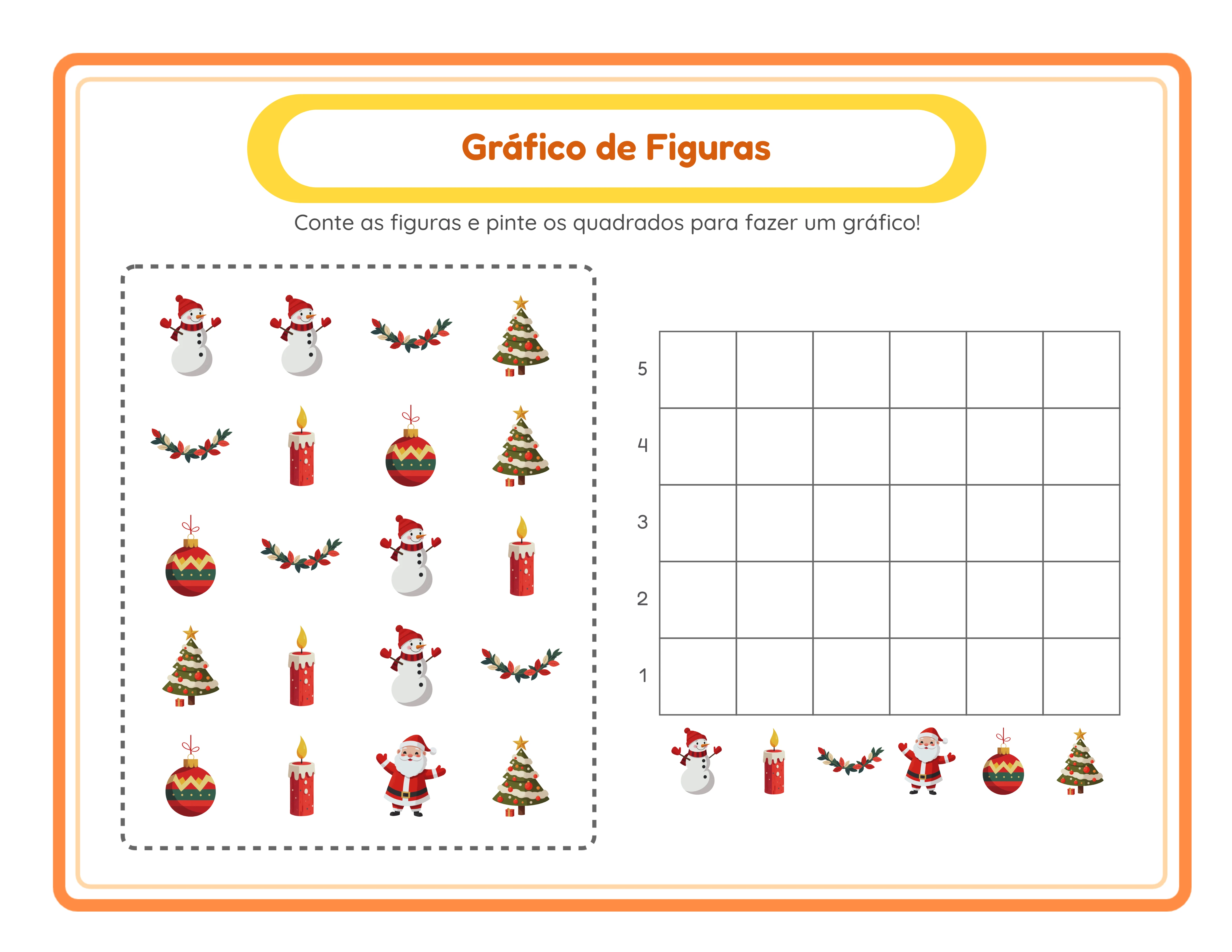 Gráfico em imagens em destaque — atividade de dados colorida