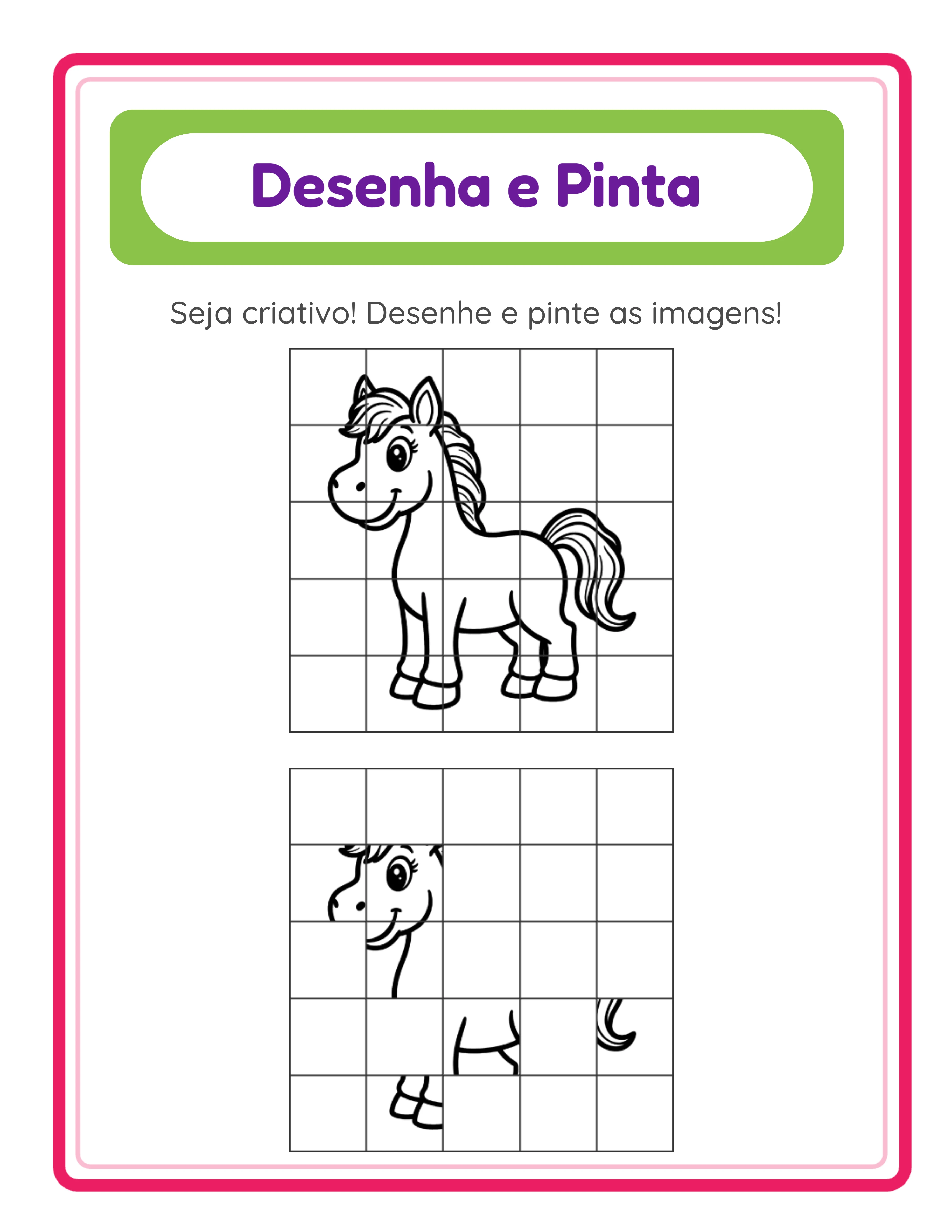 Desenho em grade — cópia temática de imagens