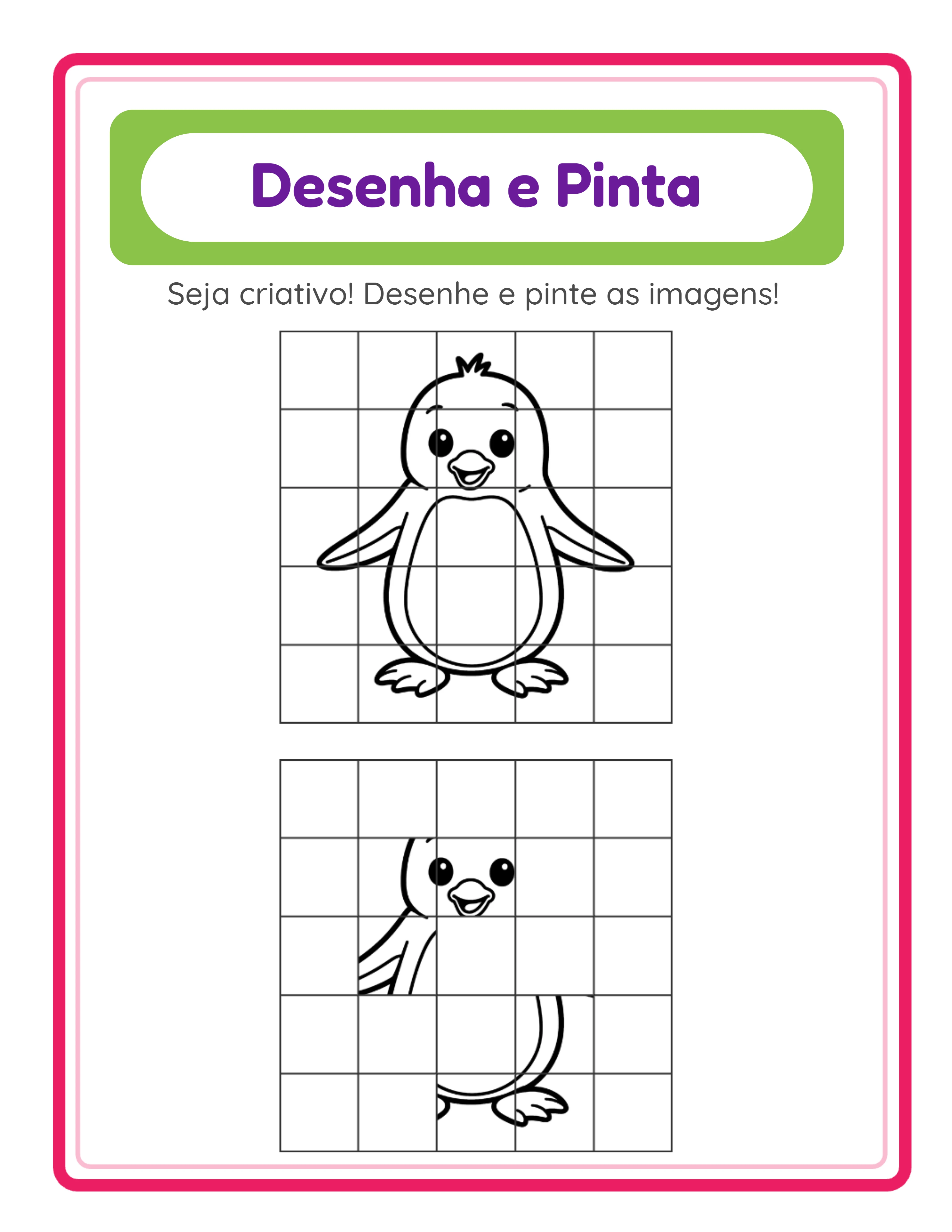 Ficha de desenho em grade profissional