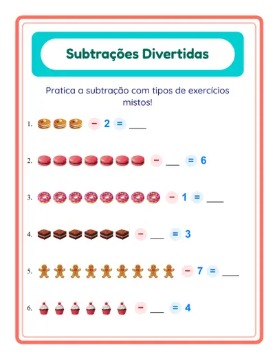 Atividades de Subtração