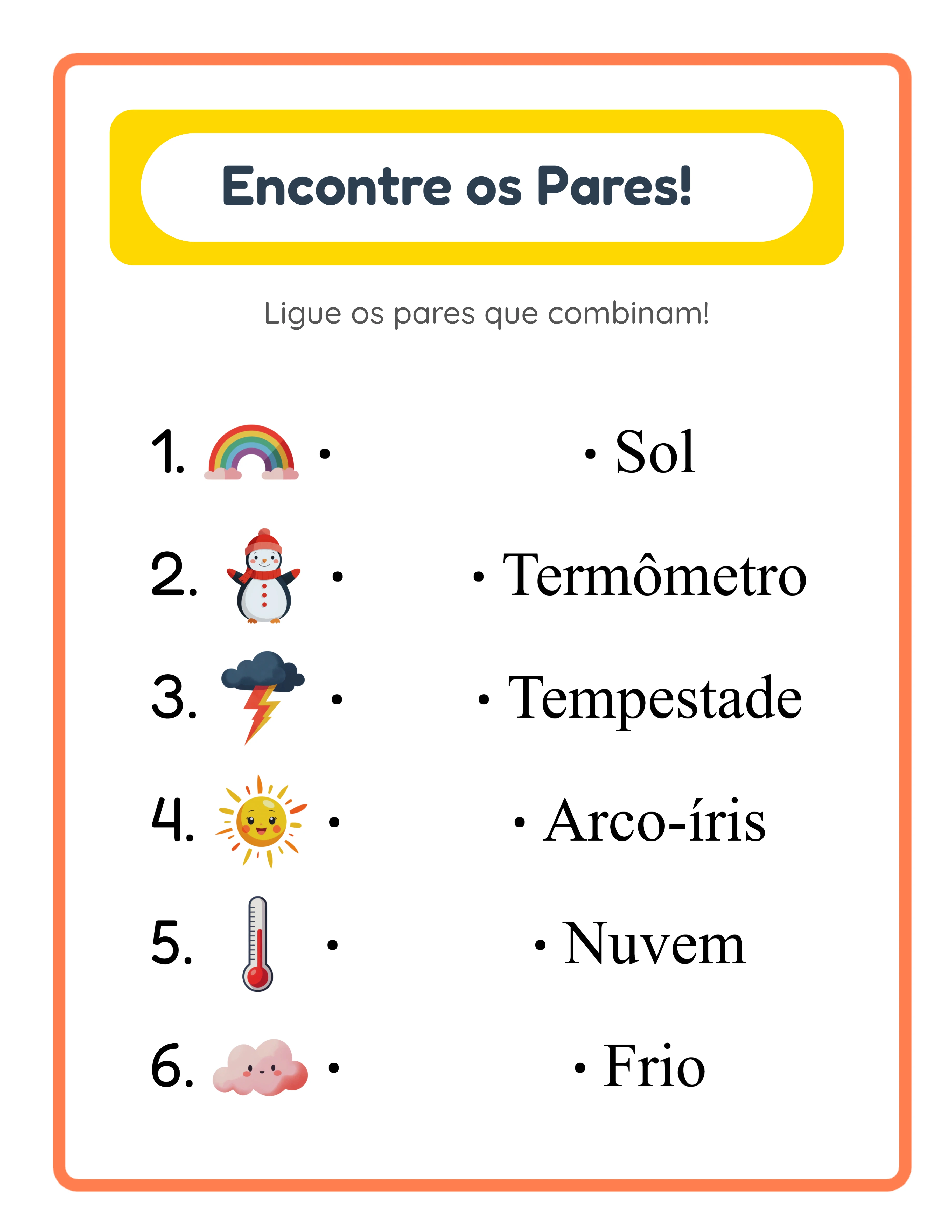 Exercícios de associação de imagens — Folha de trabalho exemplo 3