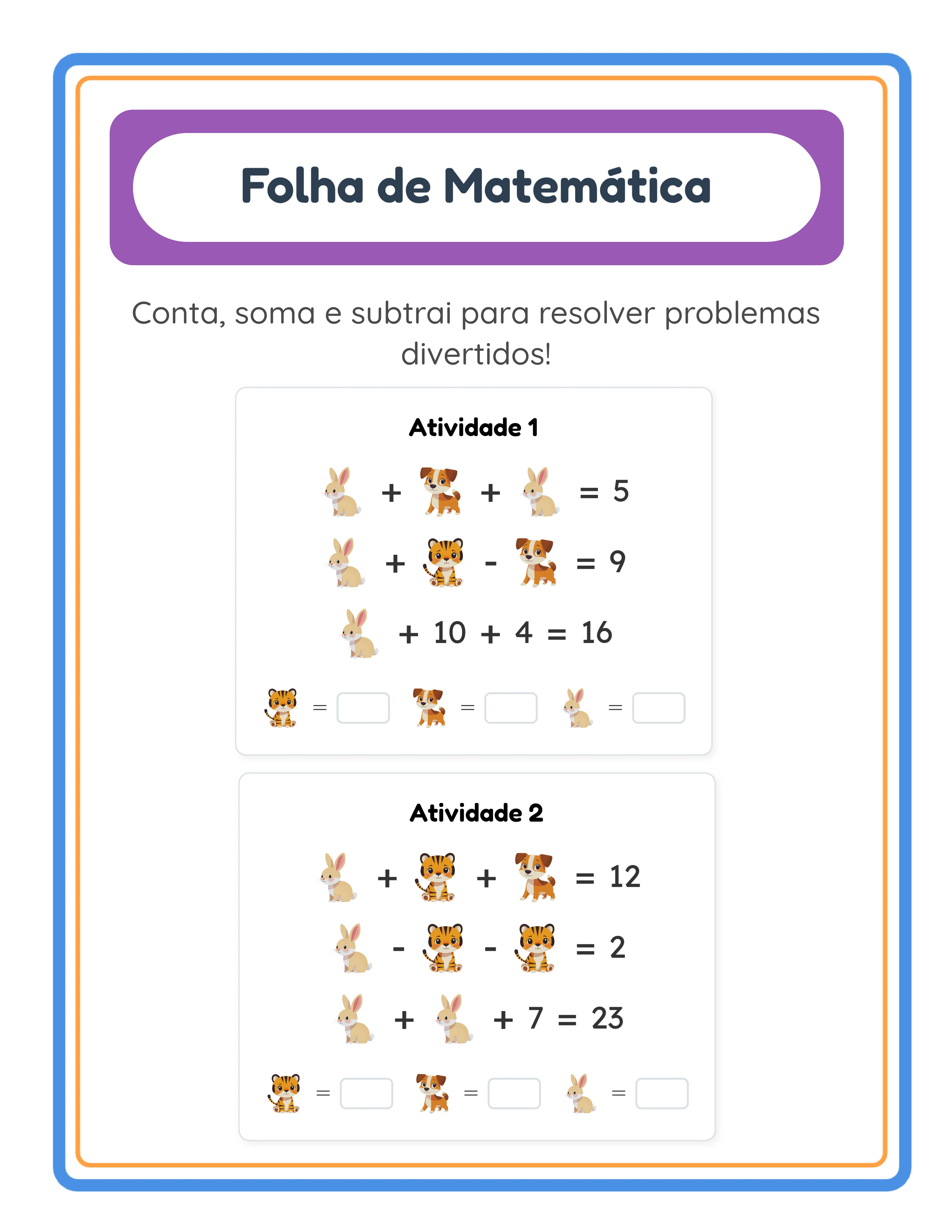 Ficha de matemática — álgebra visual avançada
