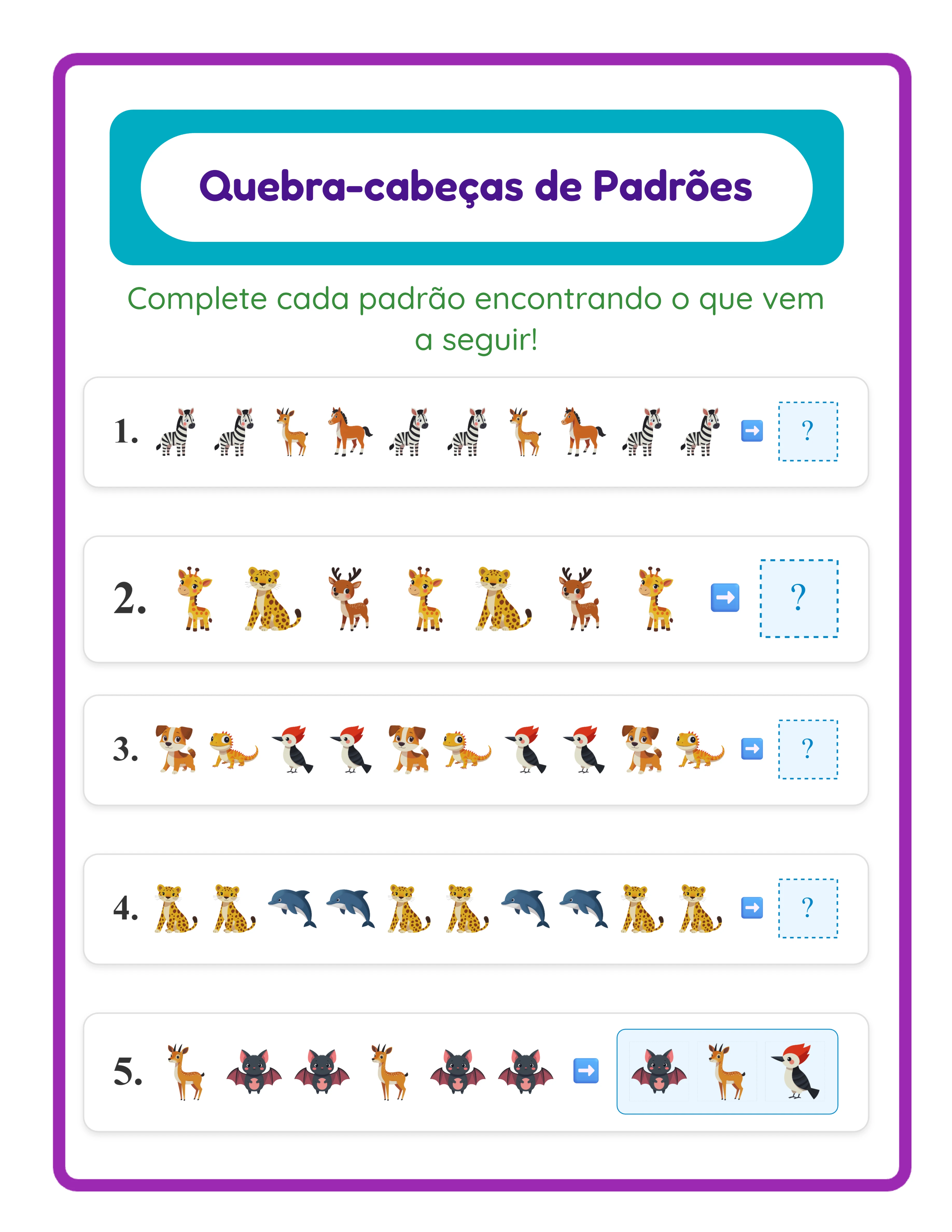 Folha de Padrões intermédio