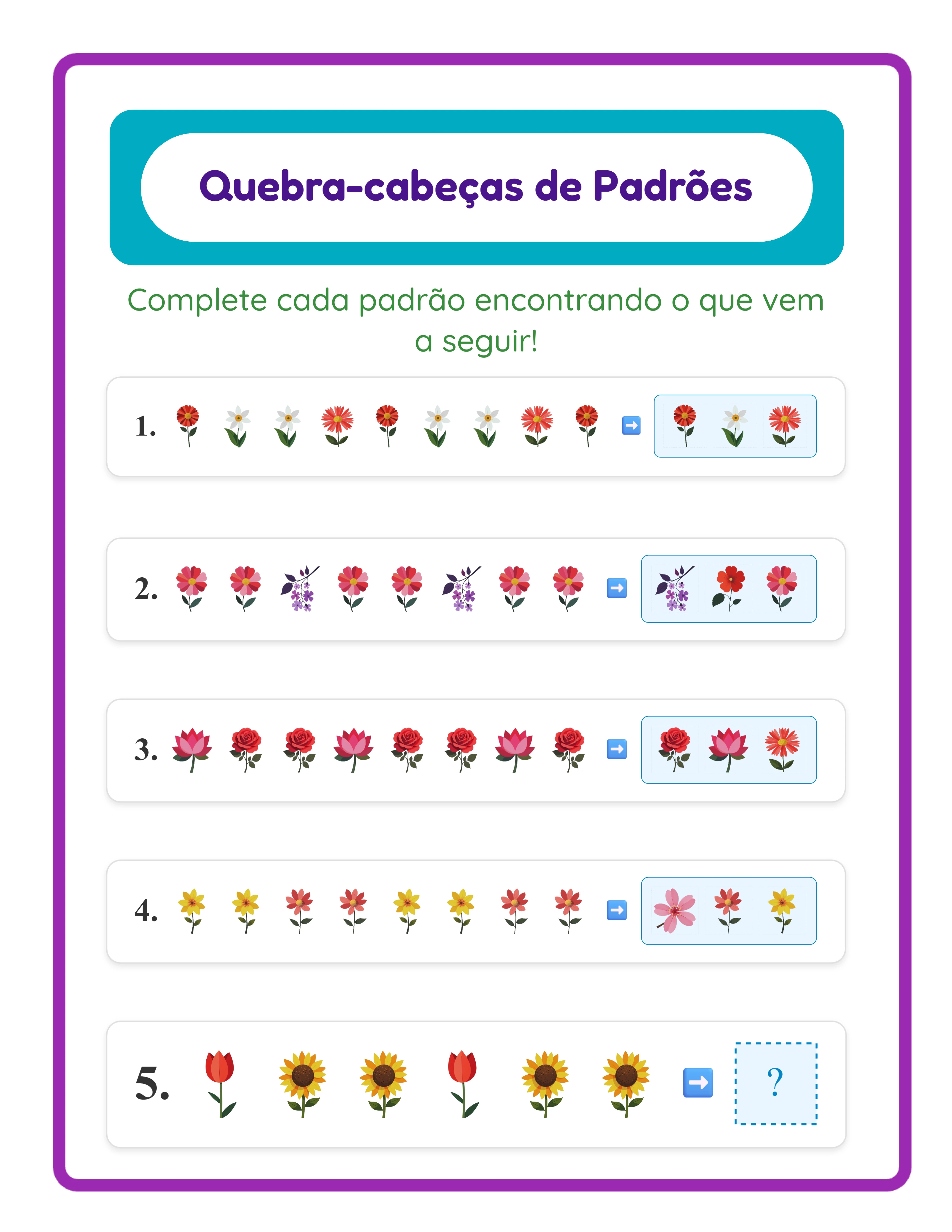 Folha de padrões em destaque