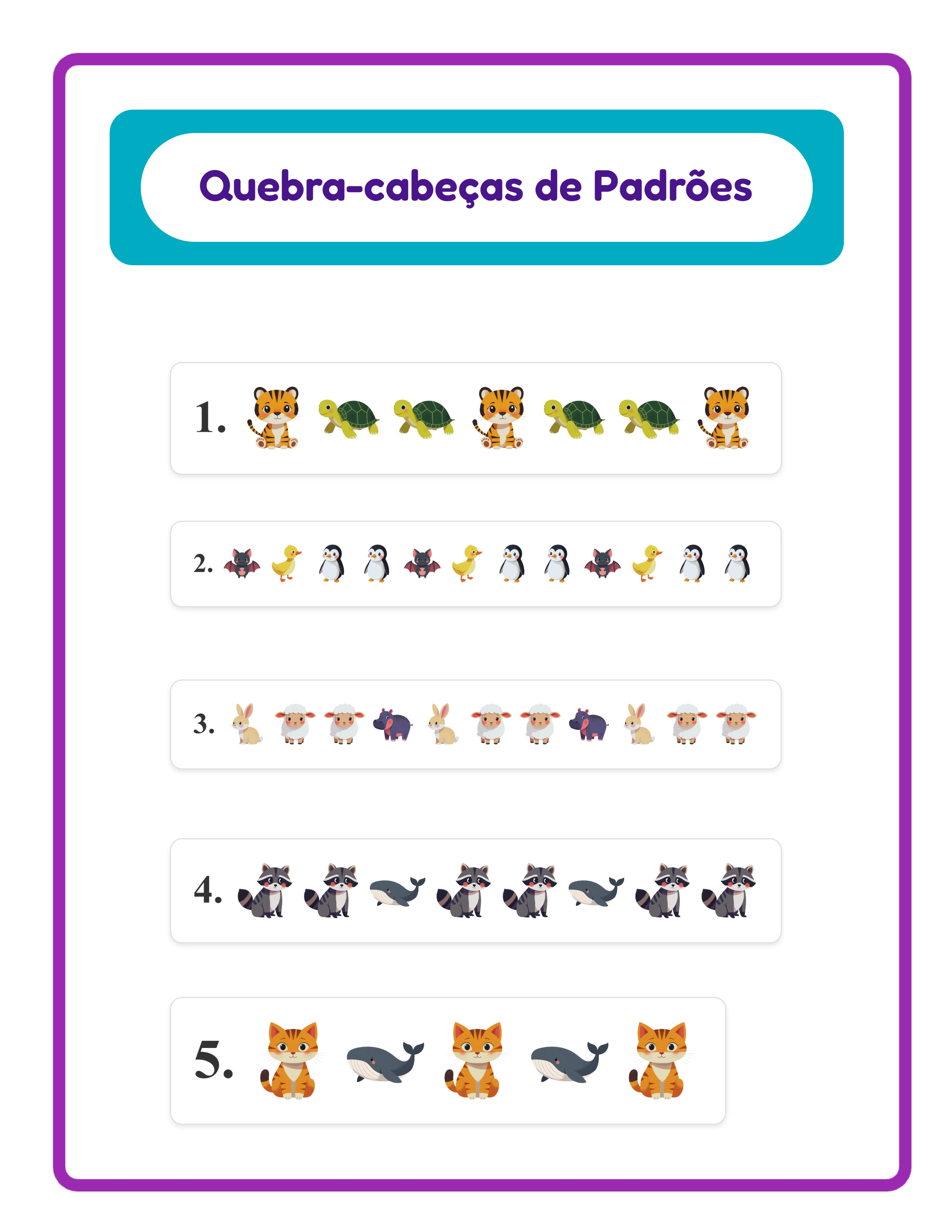 Gabarito da ficha de padrões