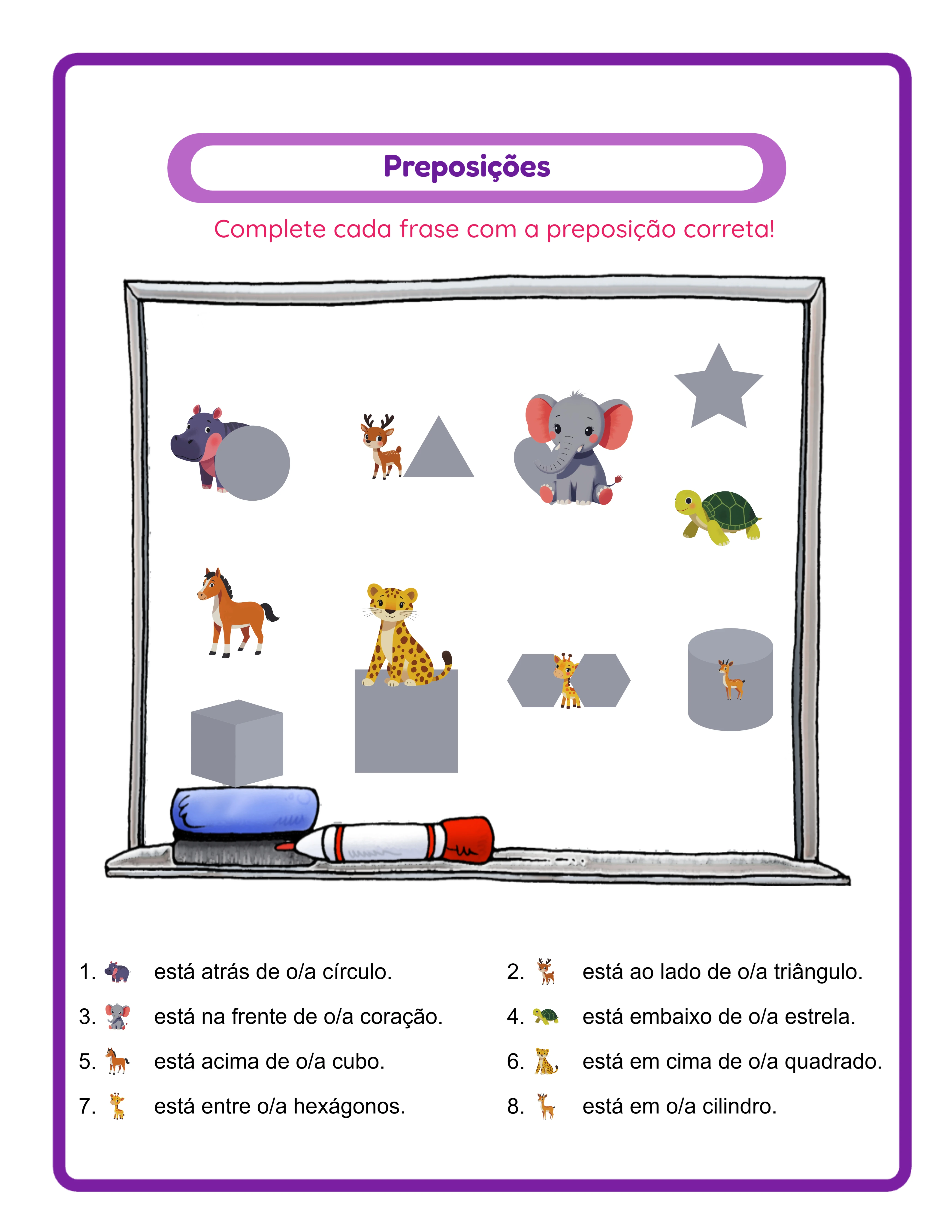 Gabarito de preposições