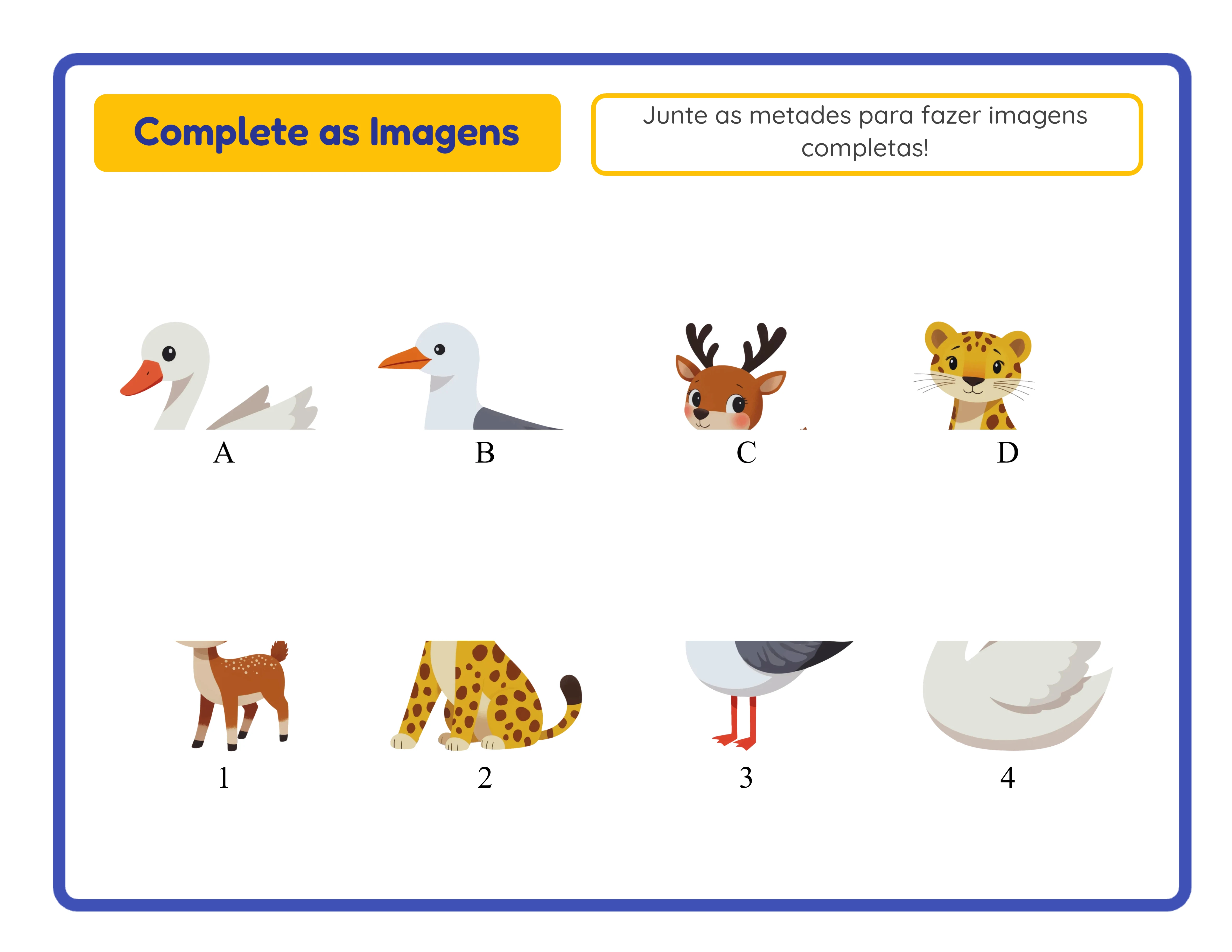 Puzzles de associação de sombras — Folha de trabalho exemplo 3