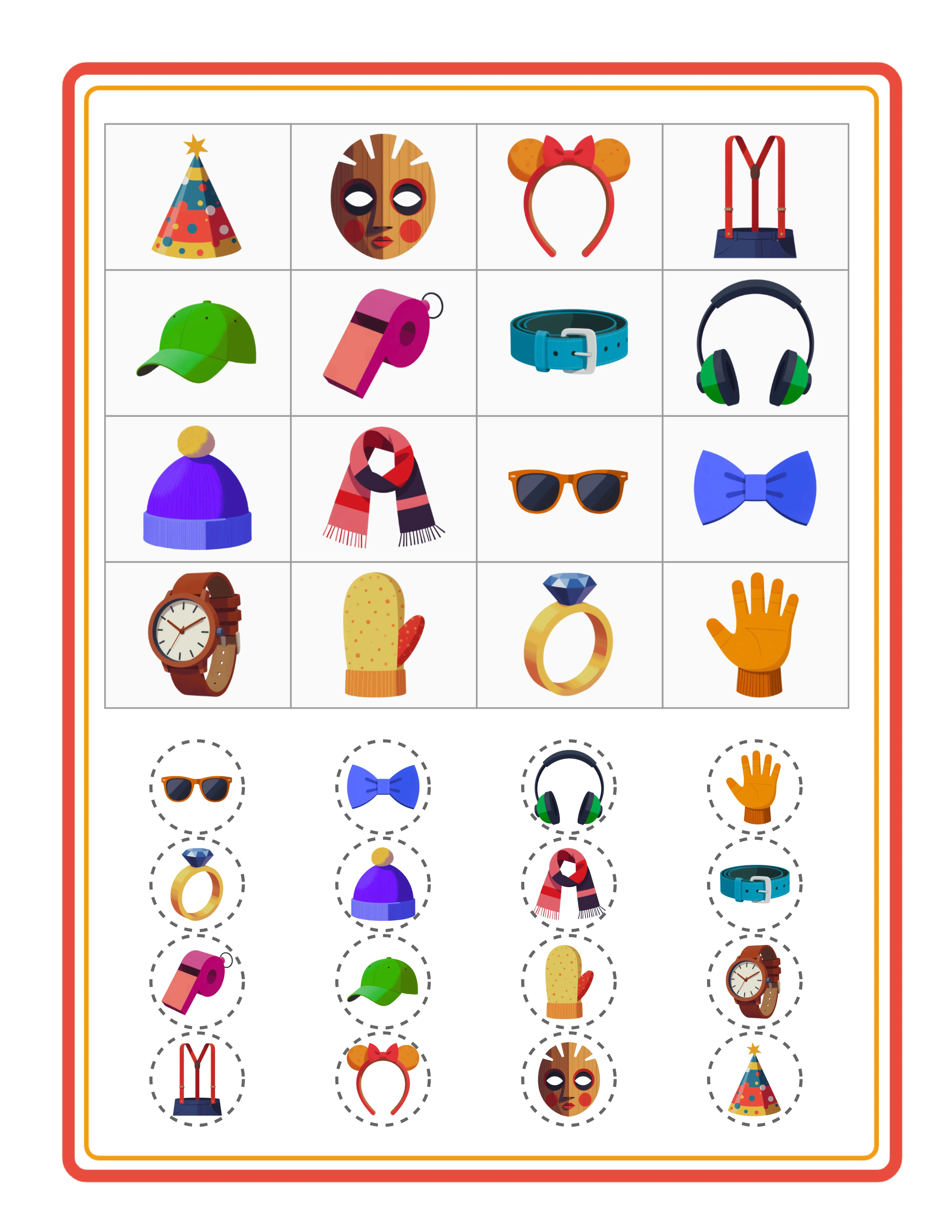 Crea tarjetas de bingo con imágenes — Hoja de trabajo ejemplo 2