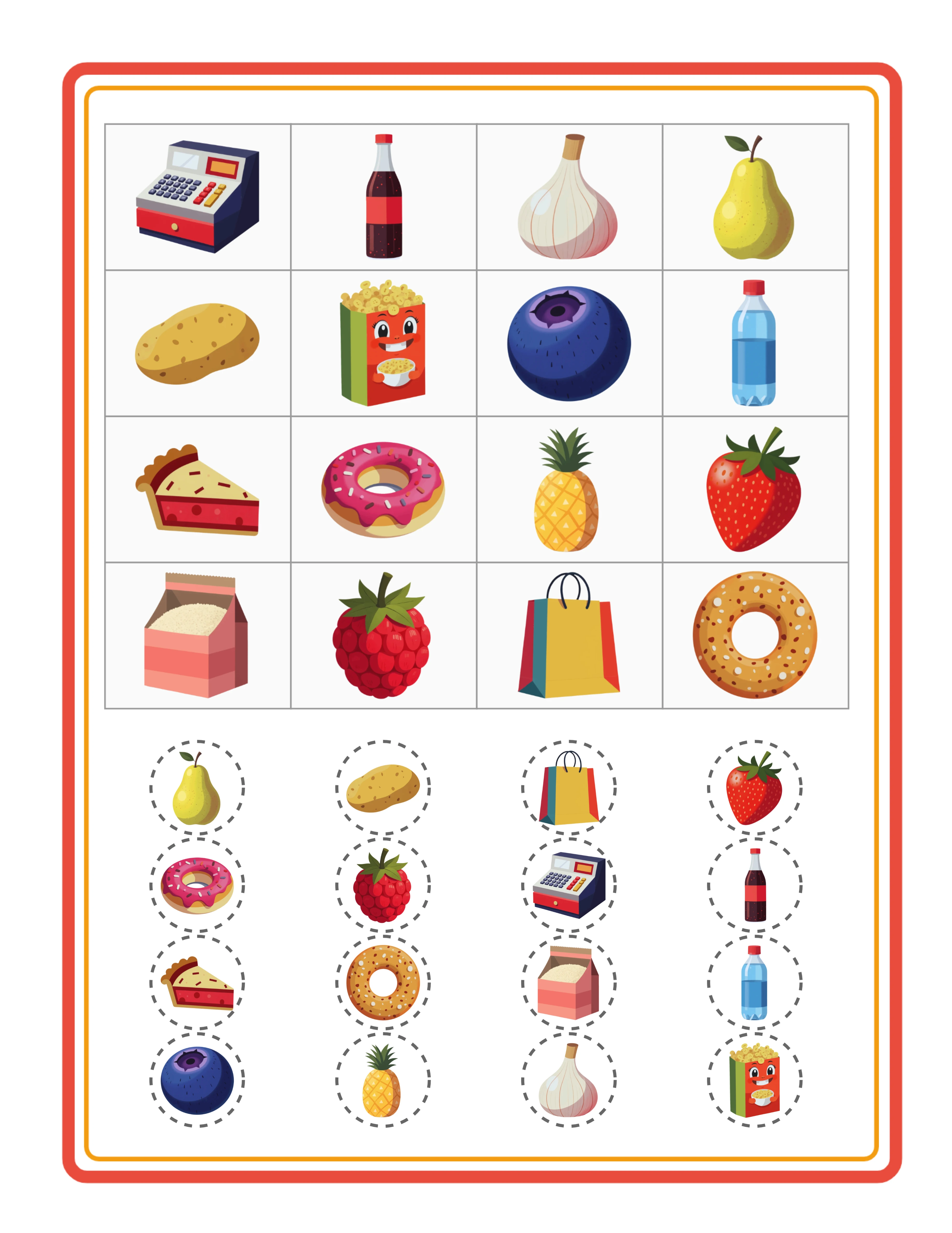 Crea tarjetas de bingo con imágenes — Hoja de trabajo destacada