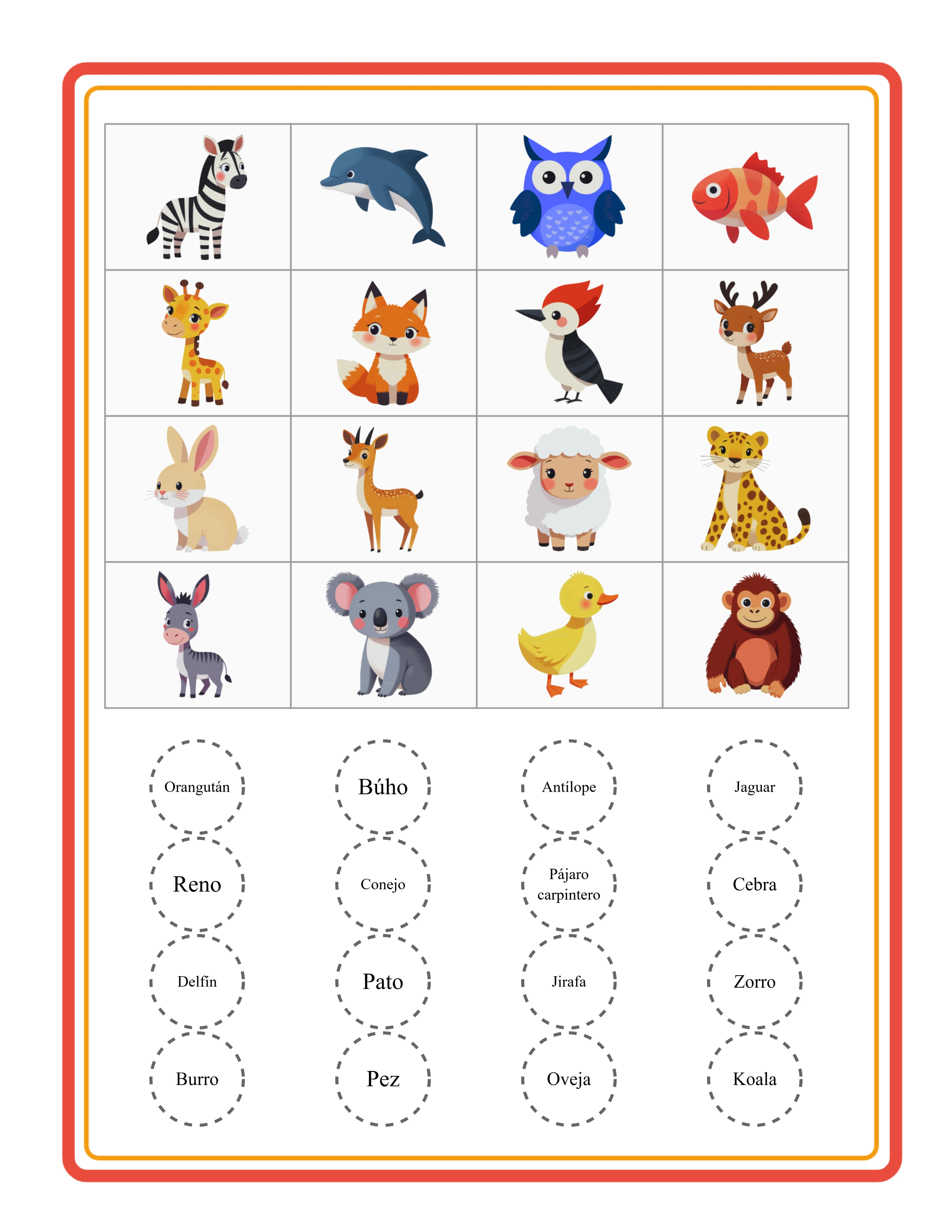 Tarjeta de bingo profesional — modo palabras