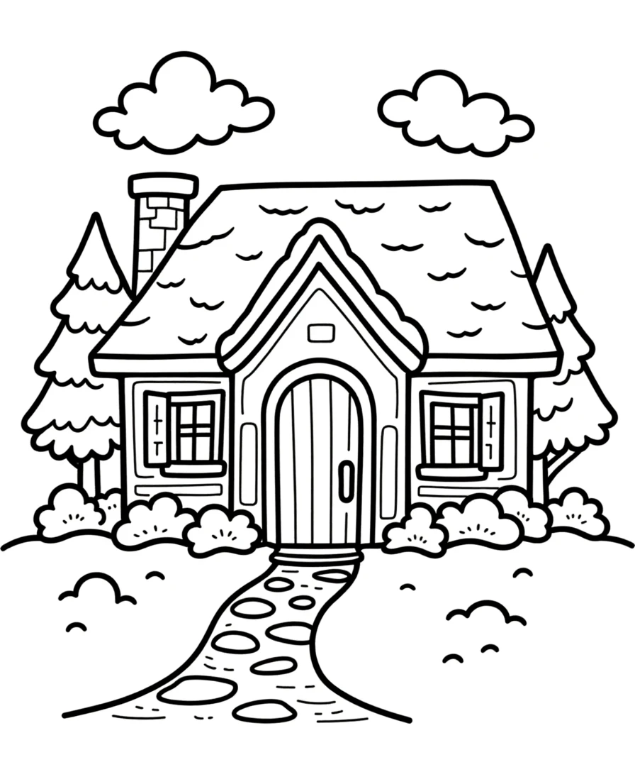 Página para colorear profesional — paisaje