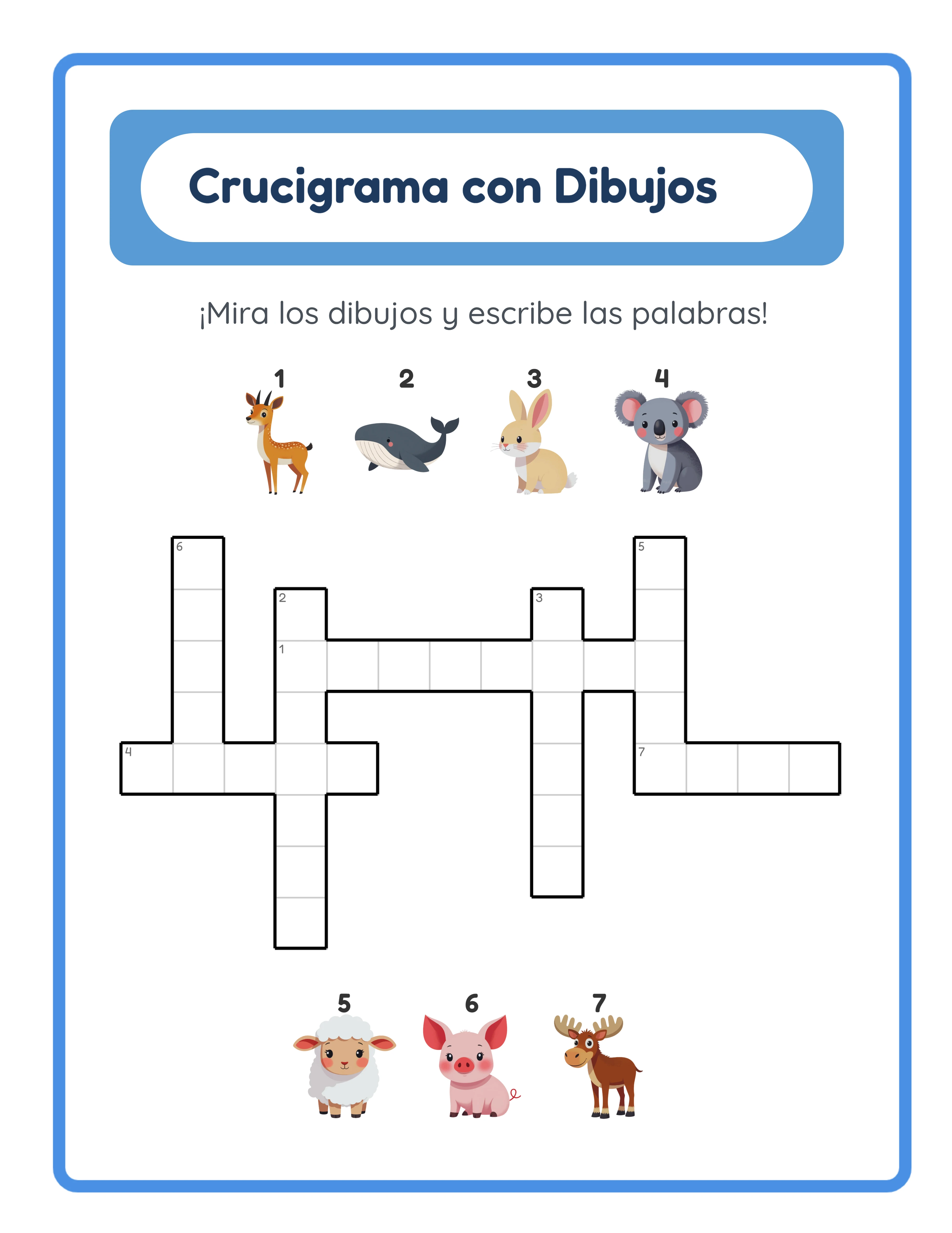 Crucigrama en imágenes — vocabulario temático