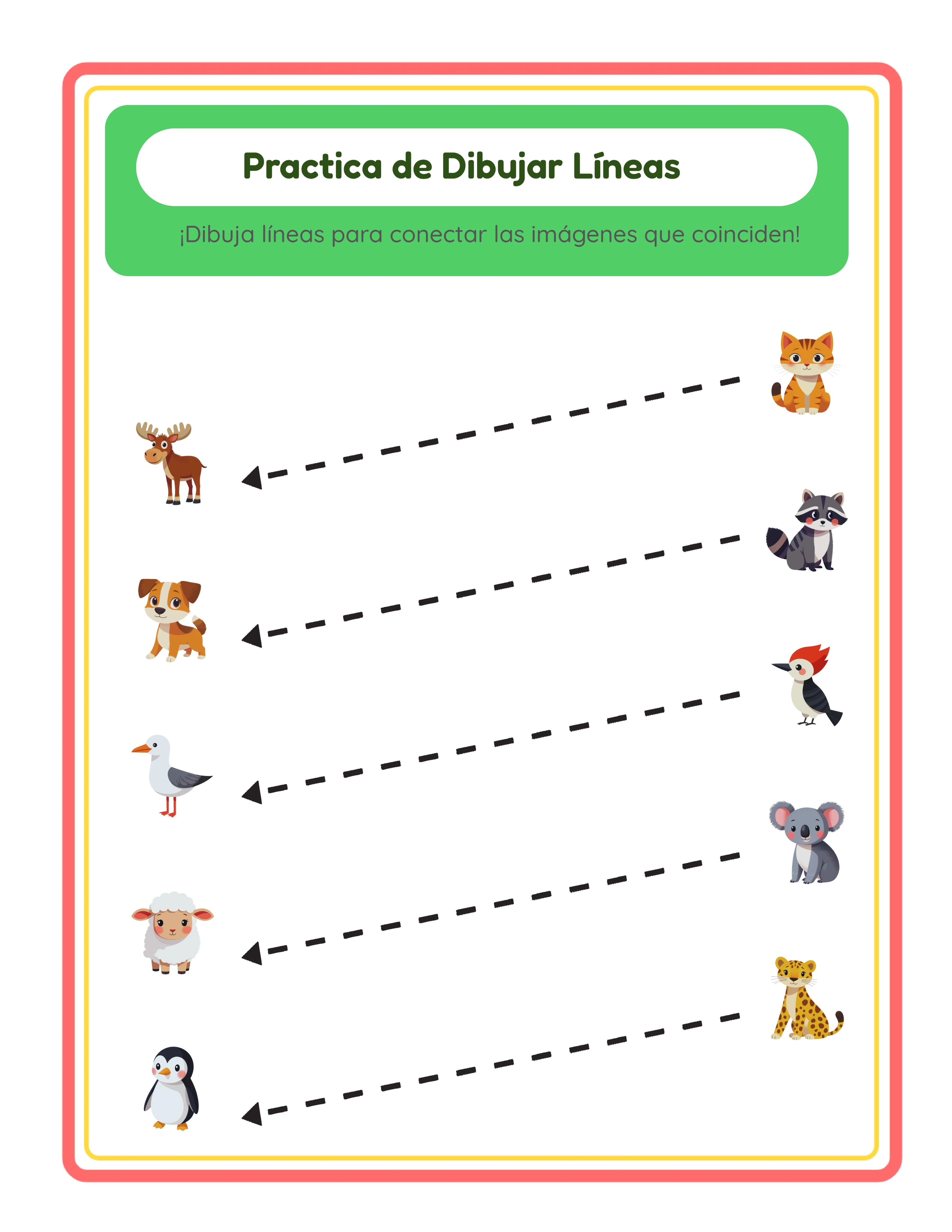 Práctica de líneas — Hoja de trabajo profesional