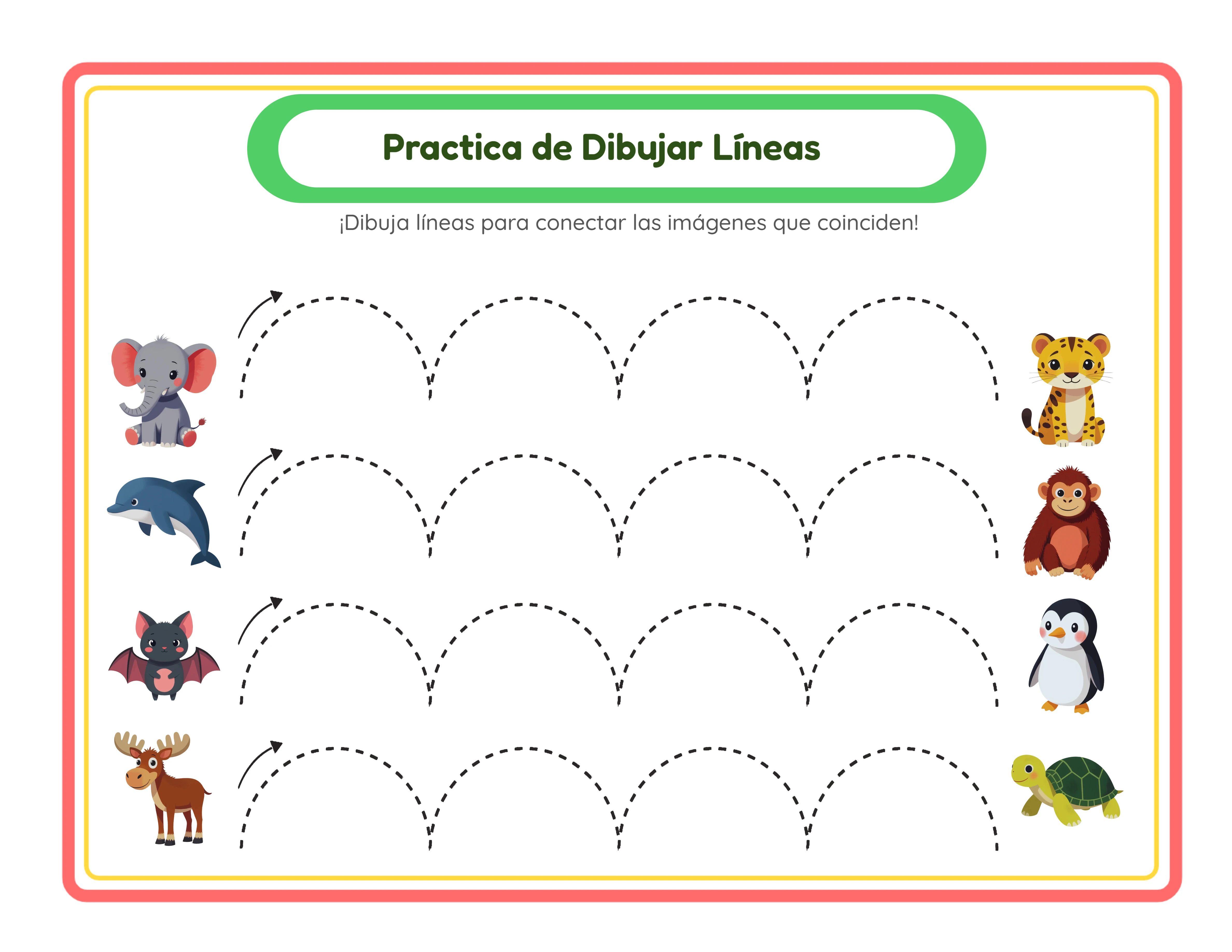 Trazado de líneas — práctica de líneas verticales