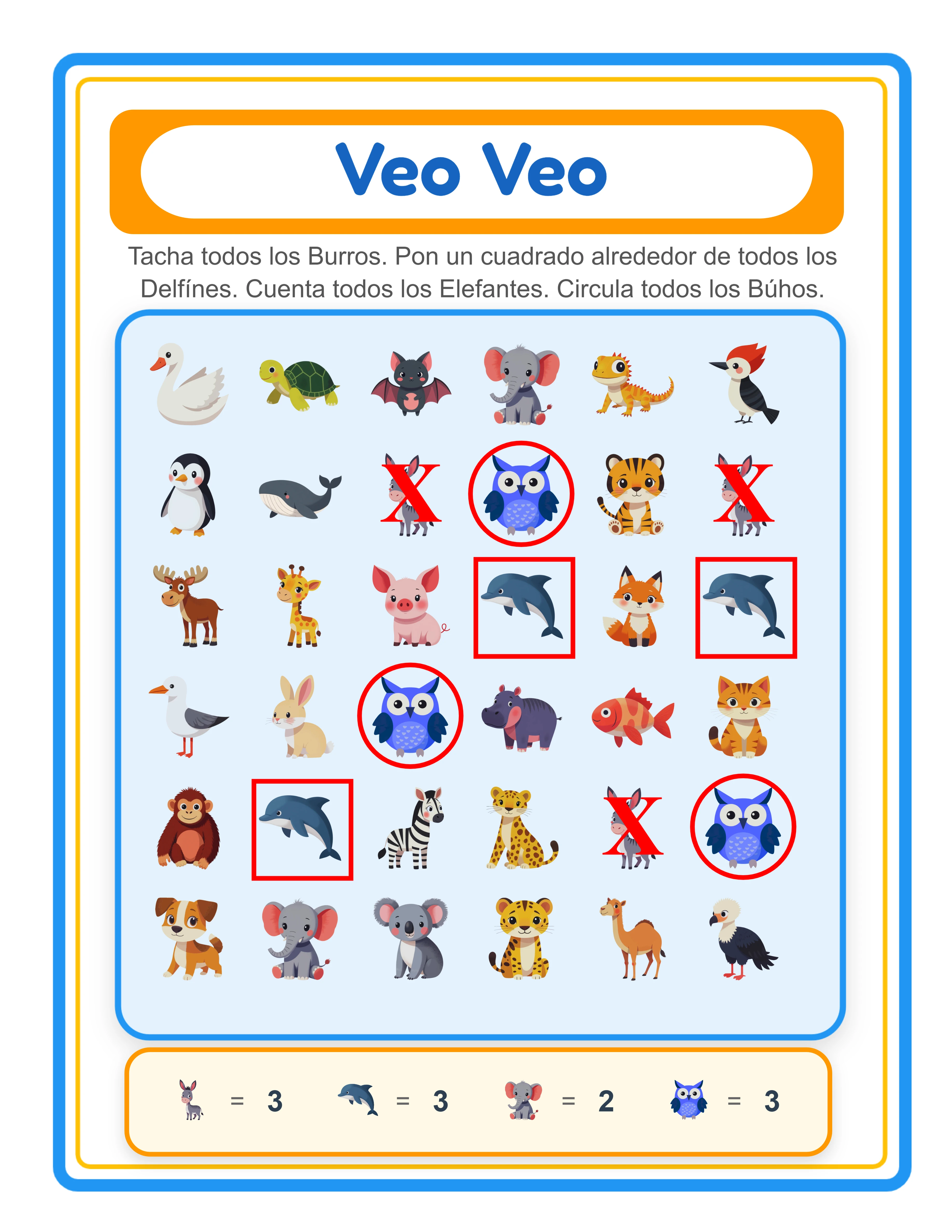 Clave de respuestas de busca y encuentra