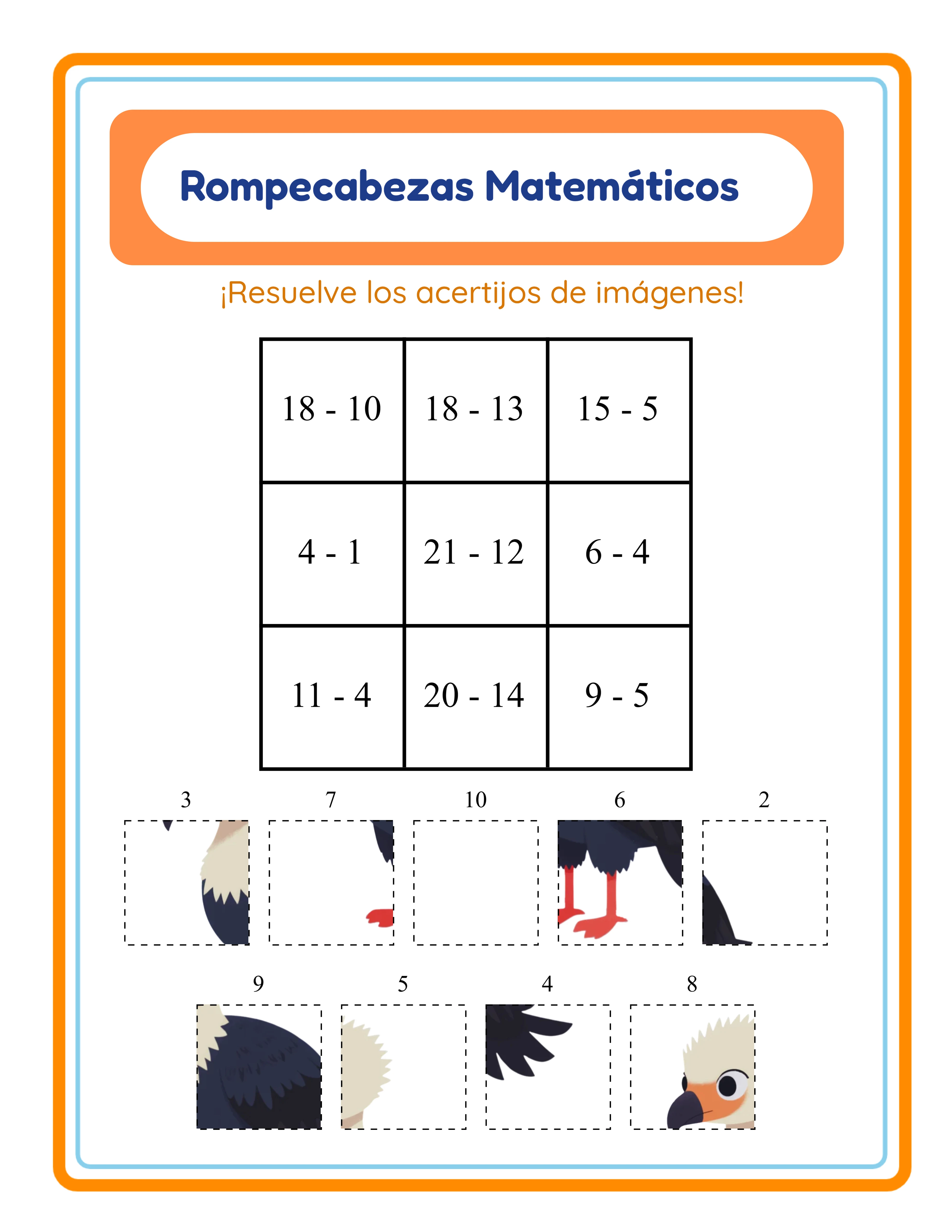 Ficha puzzle matemático — puzzle de cuadrícula avanzado