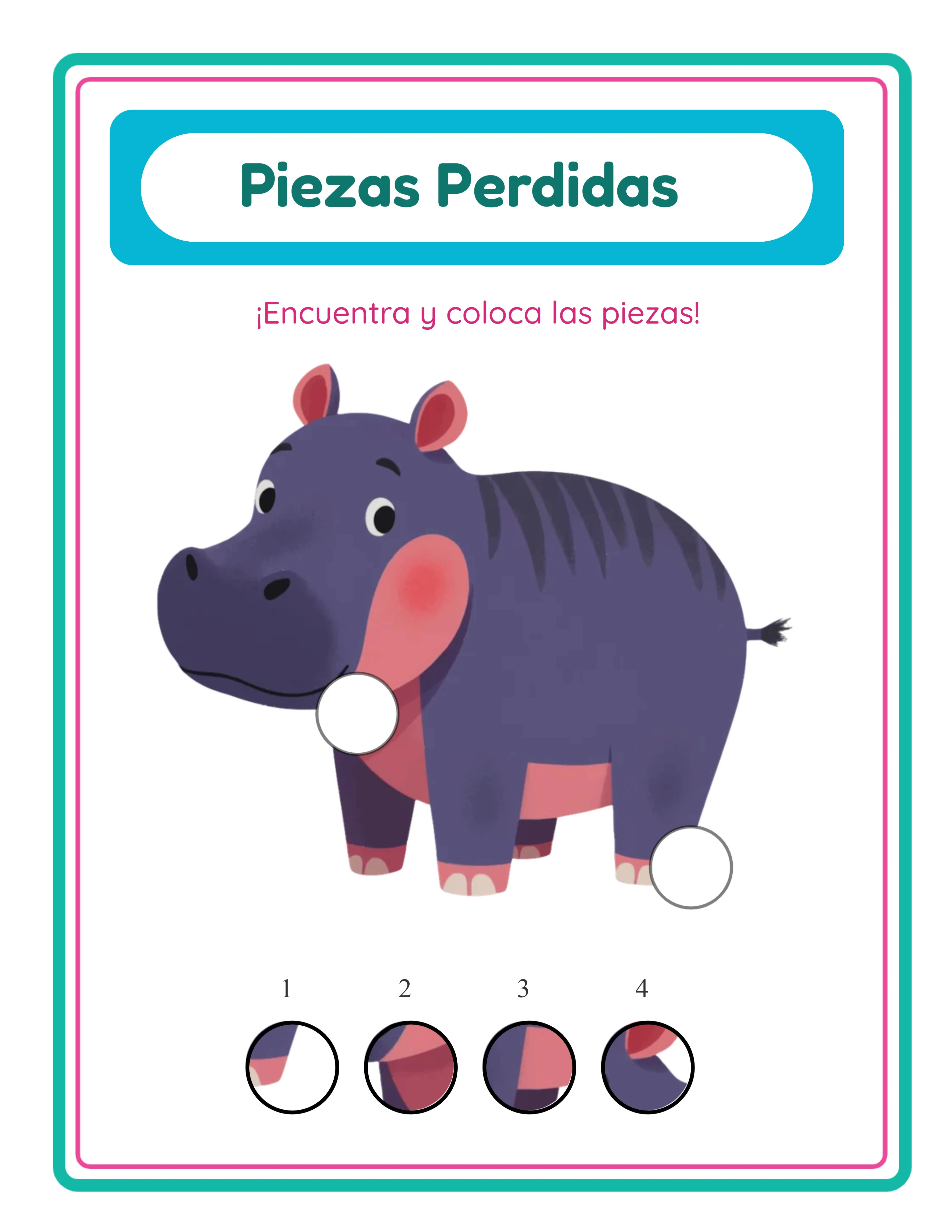 Descubre las piezas que faltan — Hoja de trabajo destacada