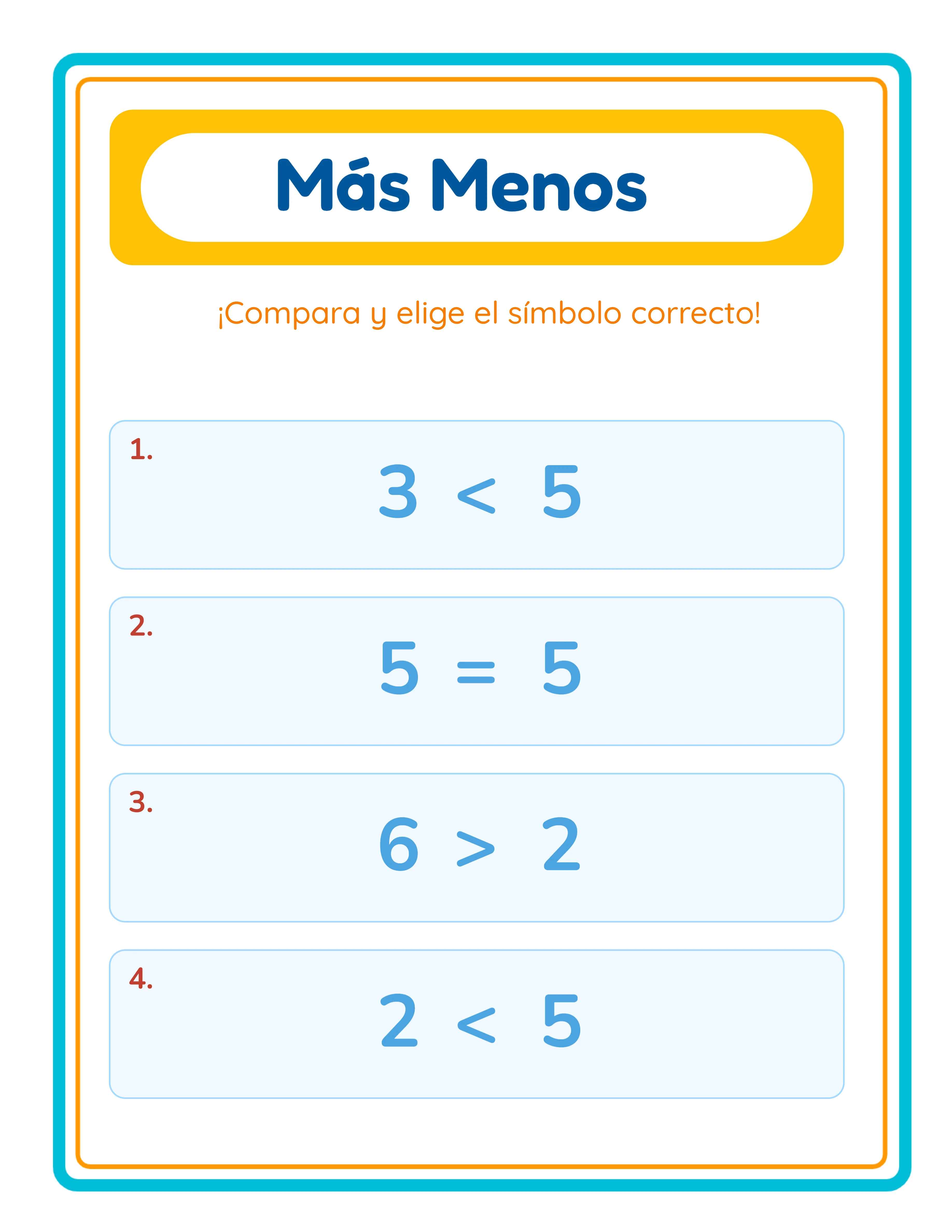Clave de respuestas más-menos