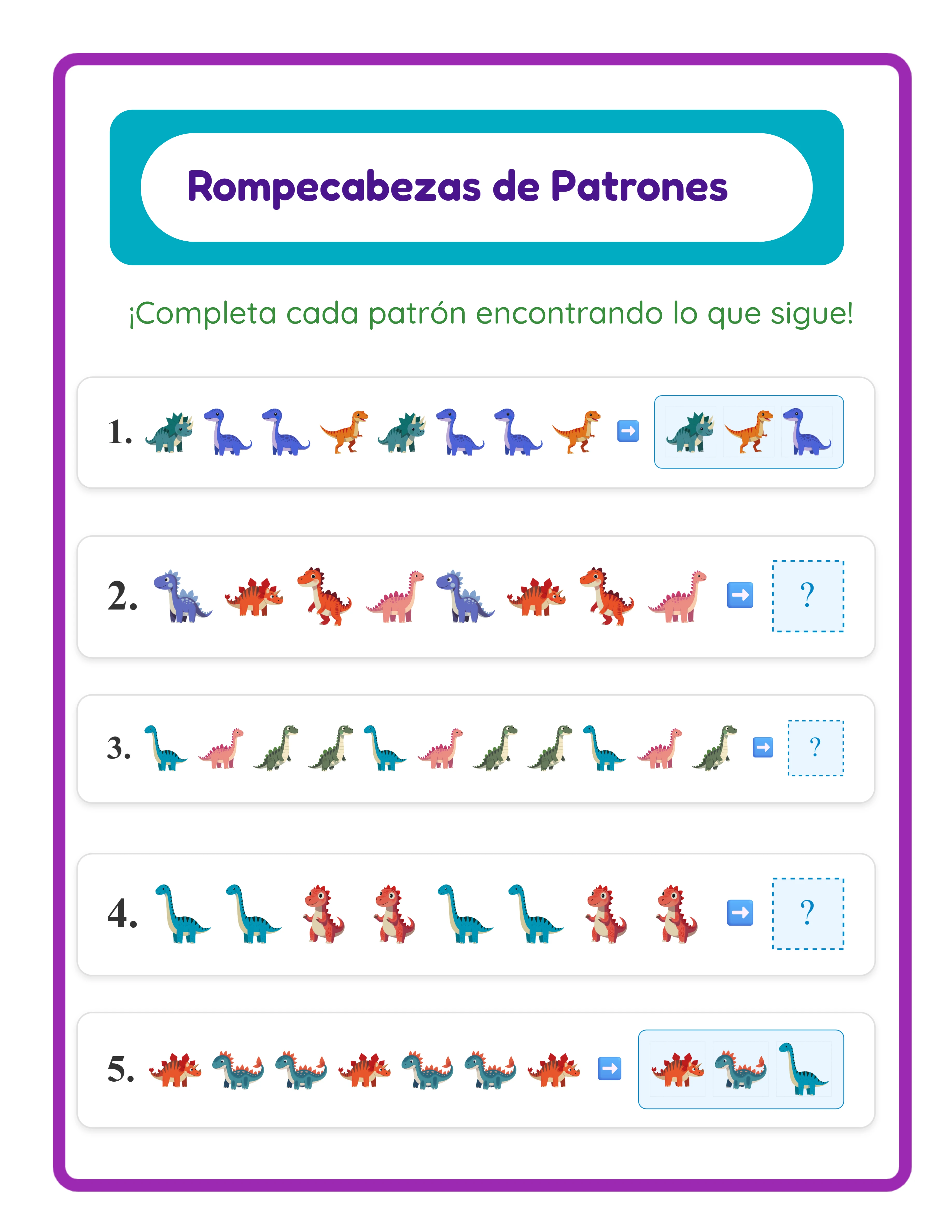 Actividad de patrones — Hoja de trabajo profesional