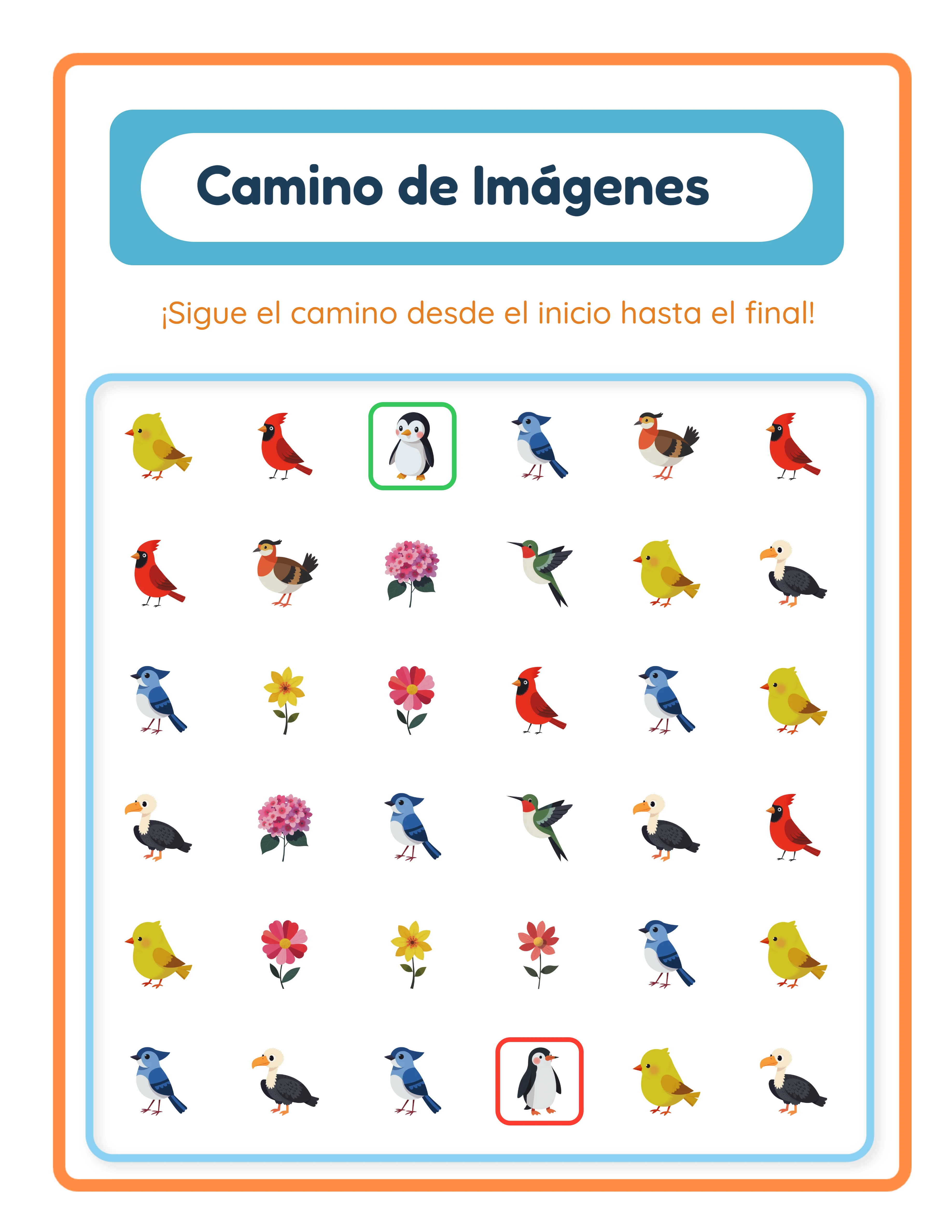 Sigue los caminos de imágenes — Hoja de trabajo ejemplo 2
