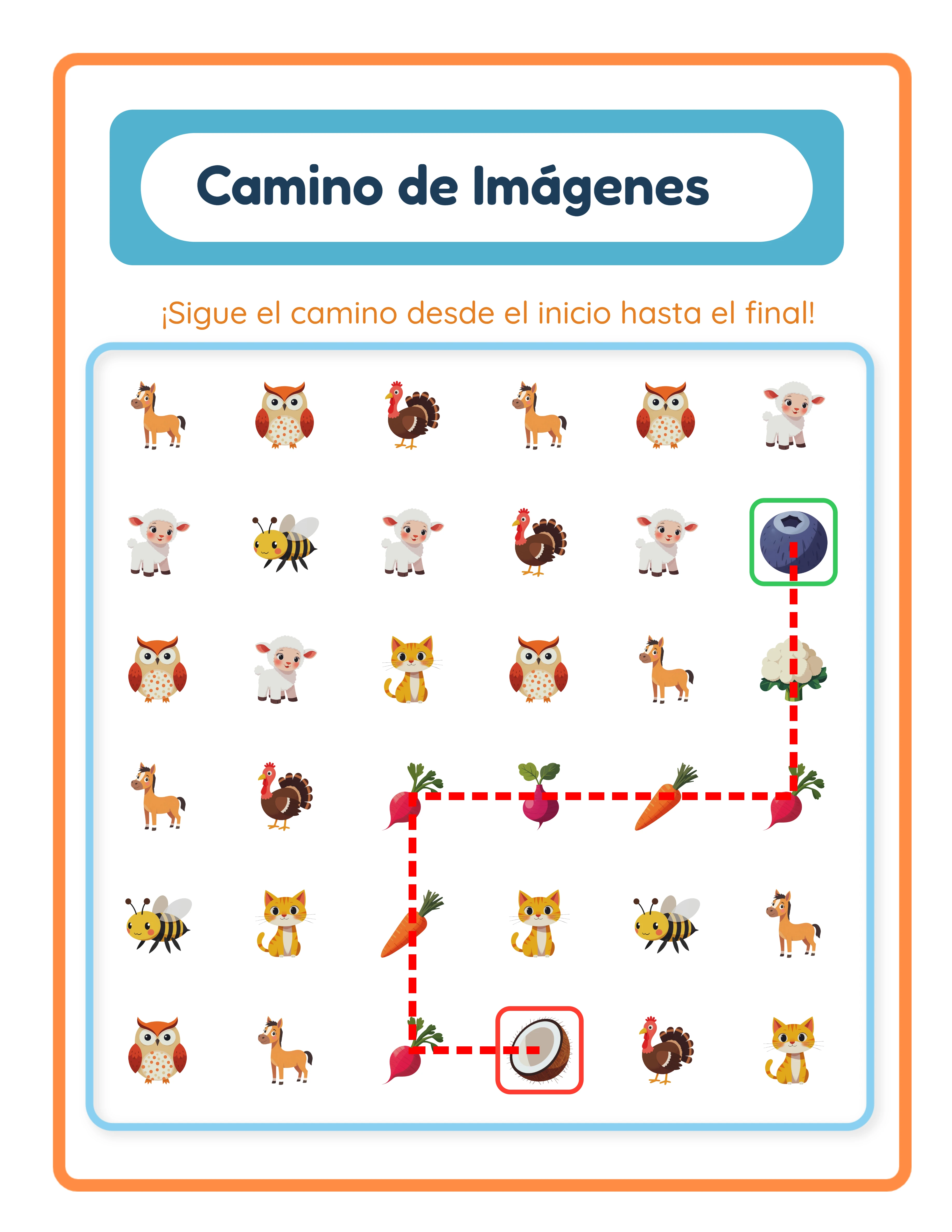 Clave de respuestas del camino en imágenes