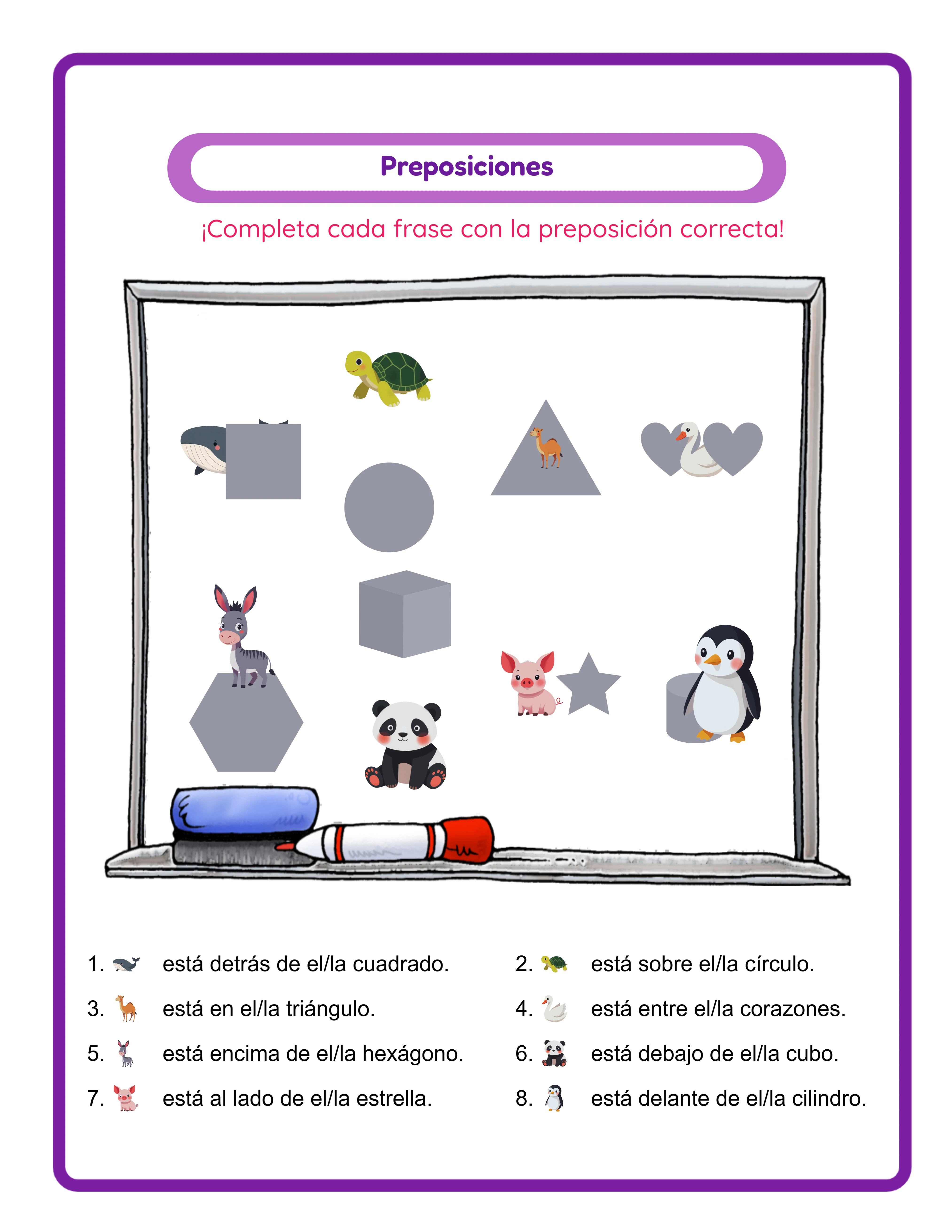 Clave de respuestas de preposiciones