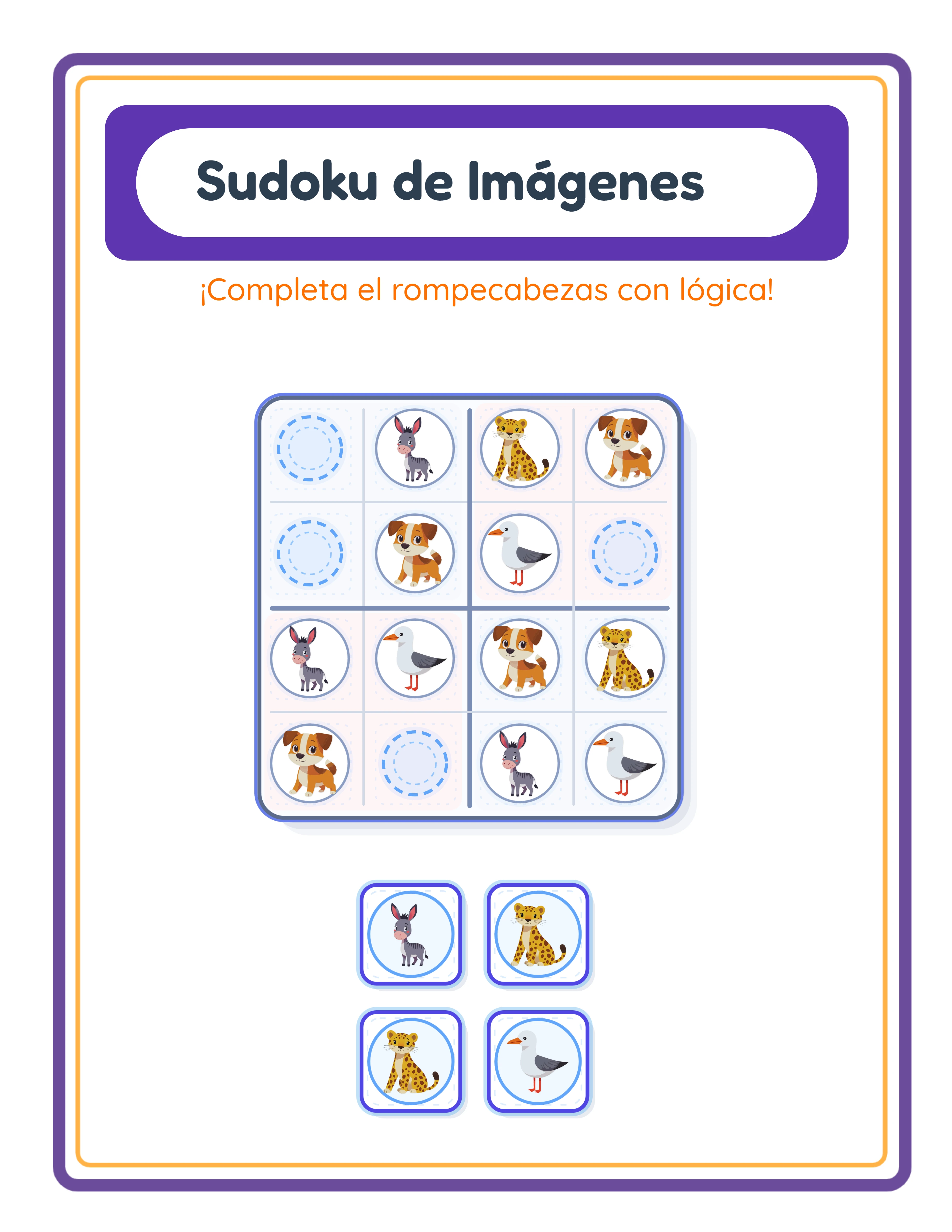 Puzzles de sudoku con imágenes — Hoja de trabajo destacada