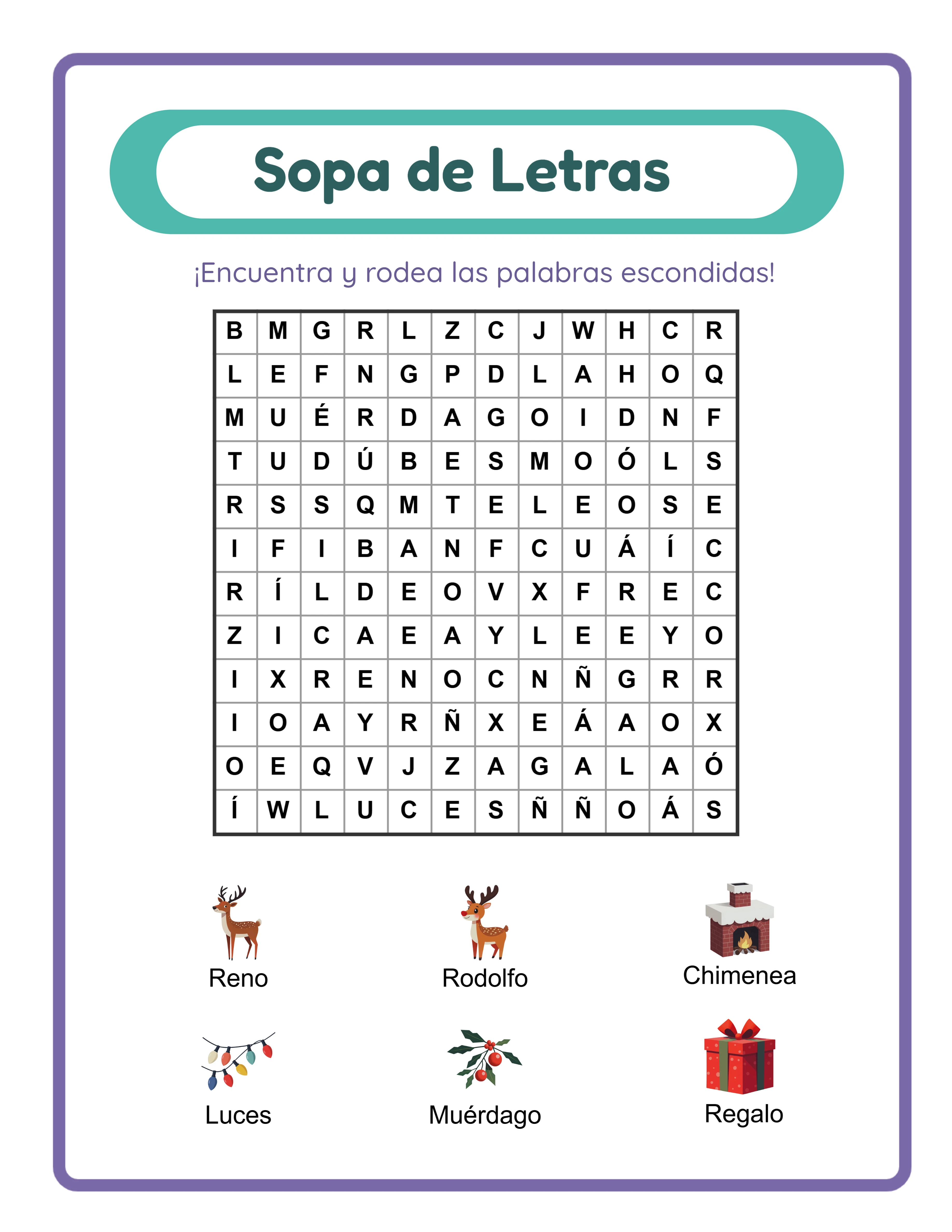Sopa de letras — cuadrícula avanzada