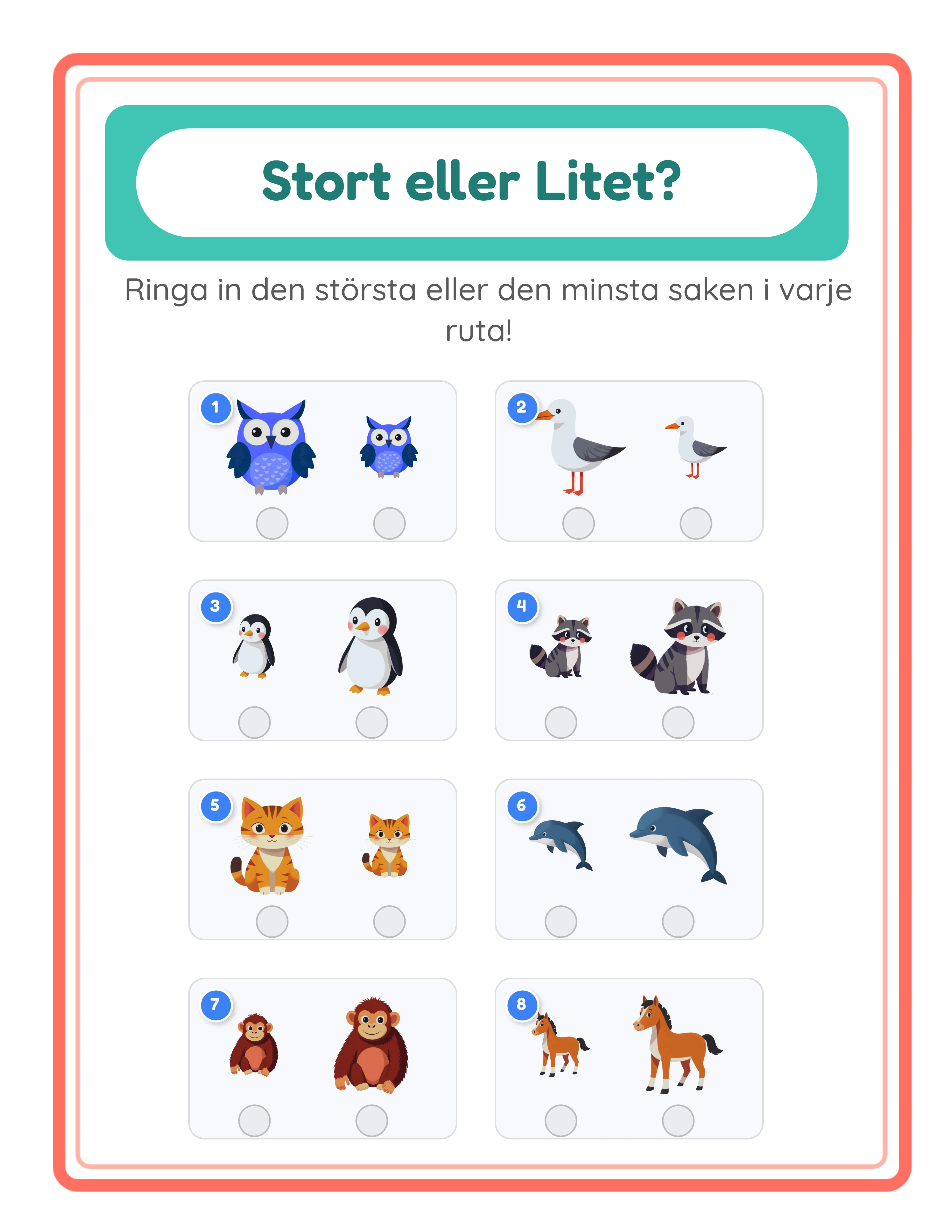 Stor & Liten professionellt arbetsblad