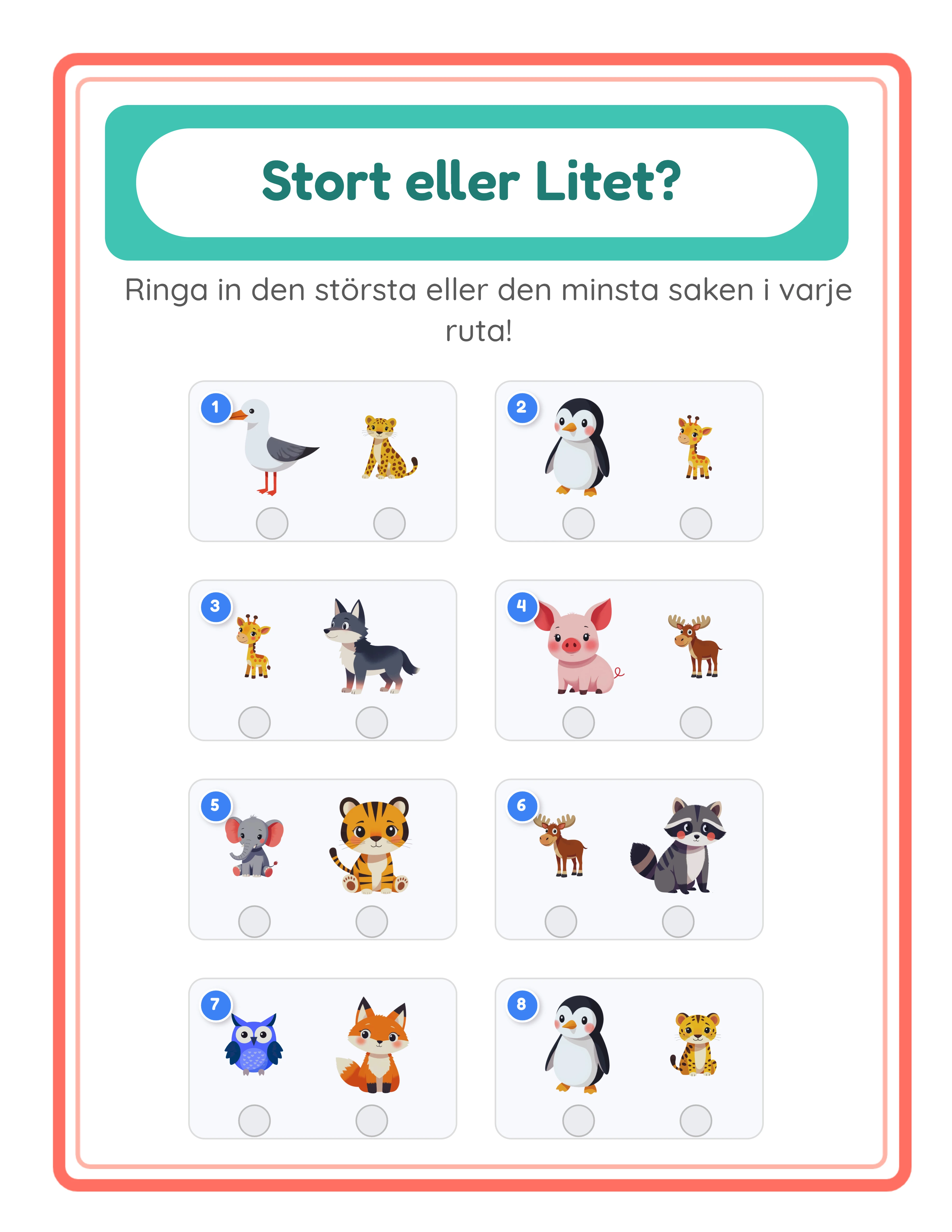 Stor & Liten mellanivåarbetsblad