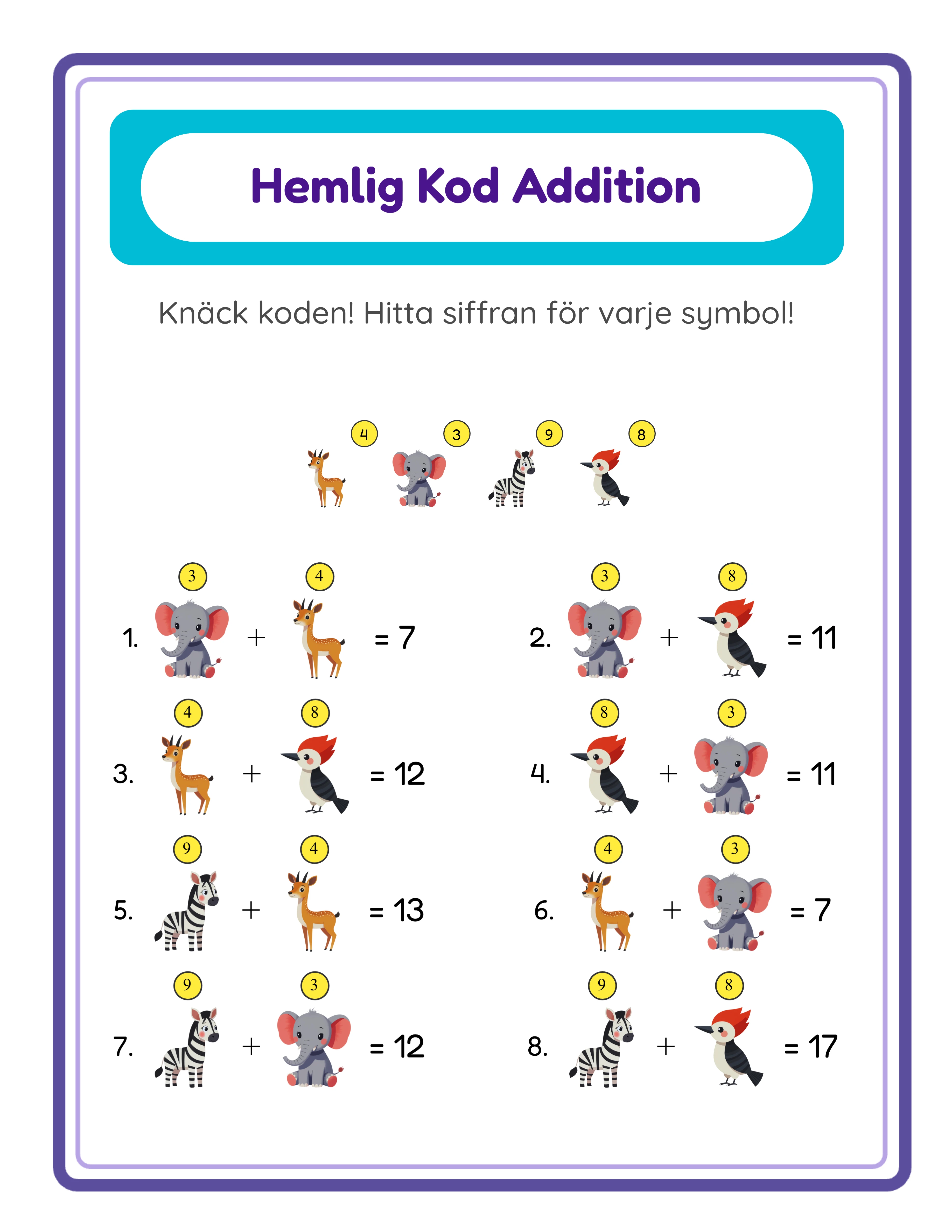 Code breaker printable answer key