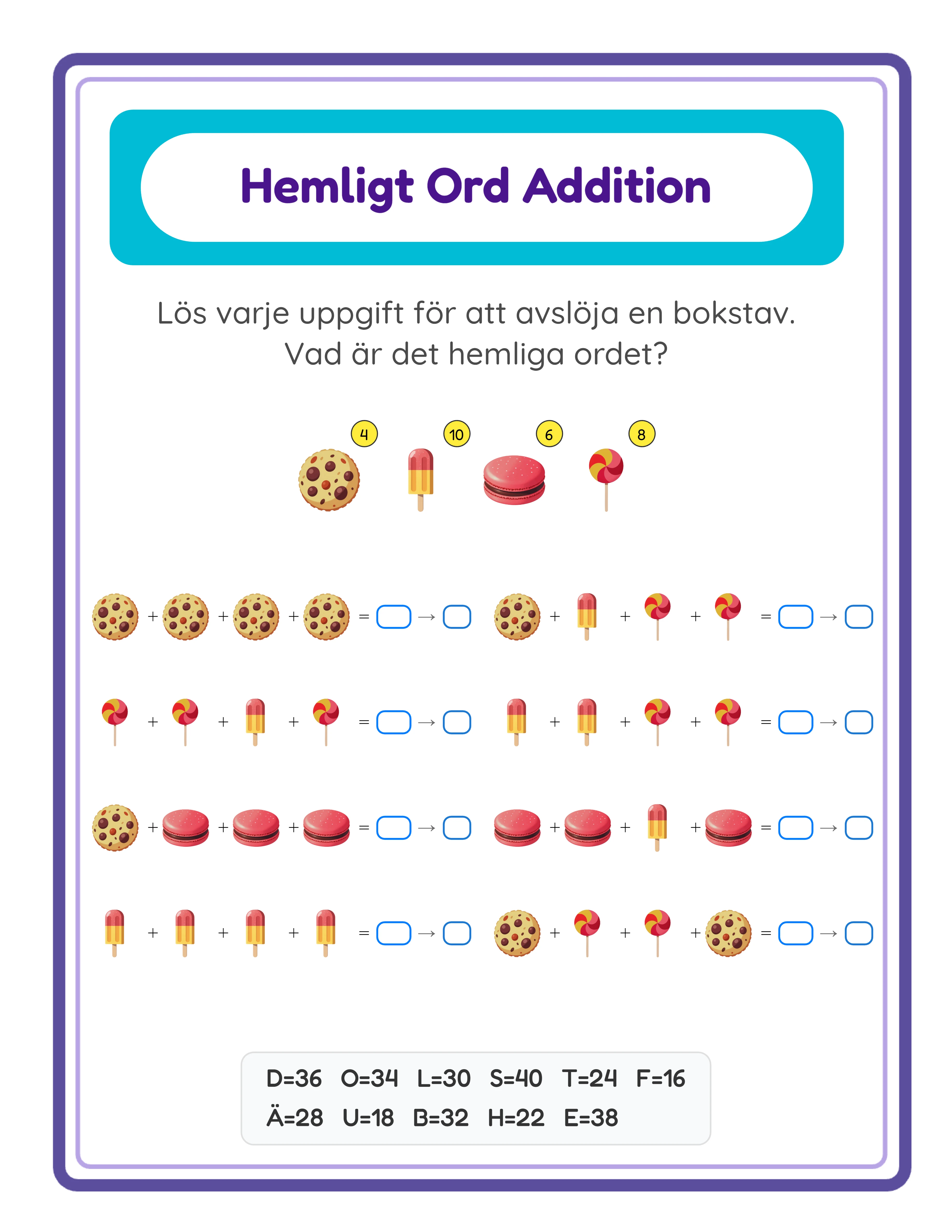 Knäck koden! — Arbetsblad exempel 3