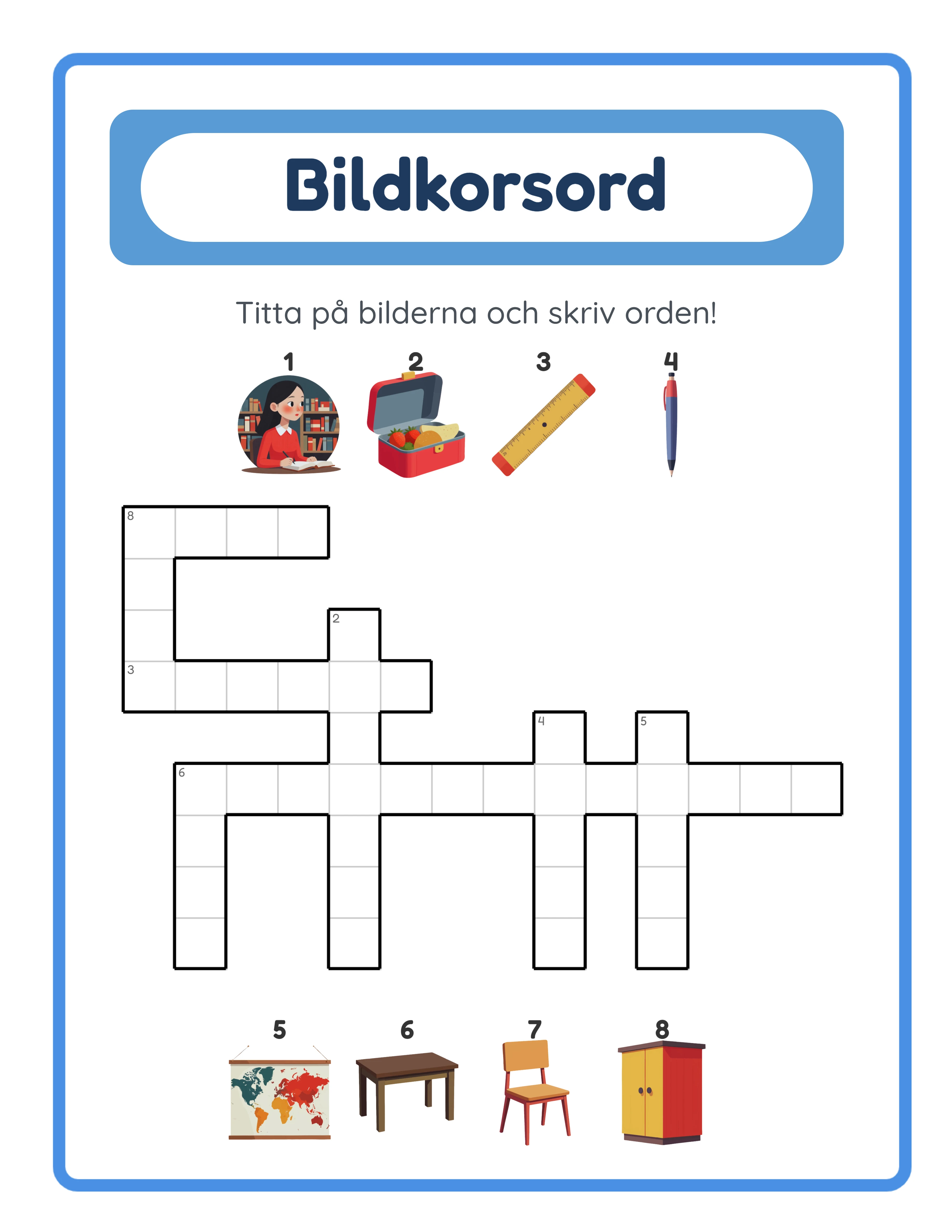 Picture crossword — themed vocabulary