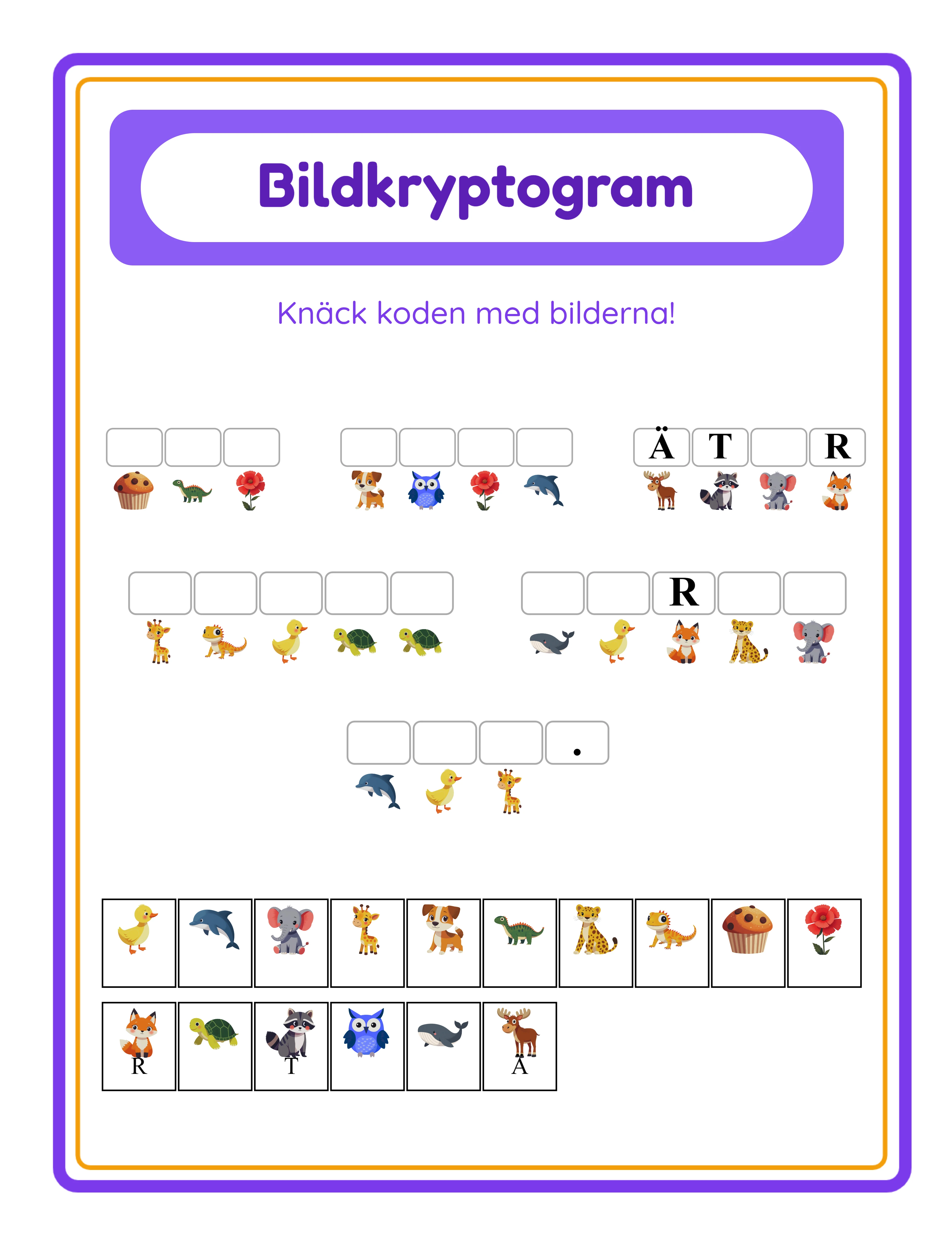 Avslöja hemligheten! — Arbetsblad exempel 2