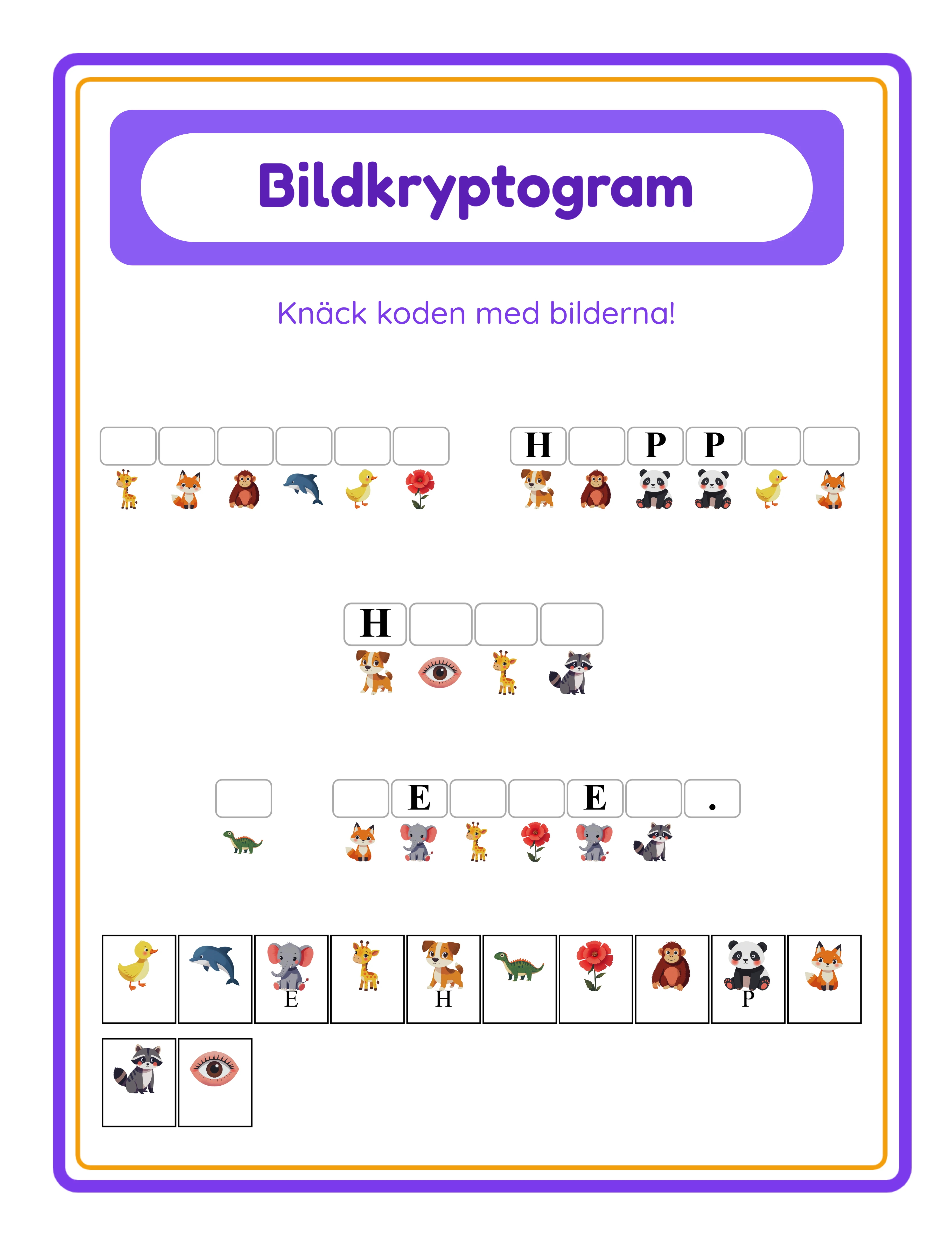 Avslöja hemligheten! — Arbetsblad exempel 3