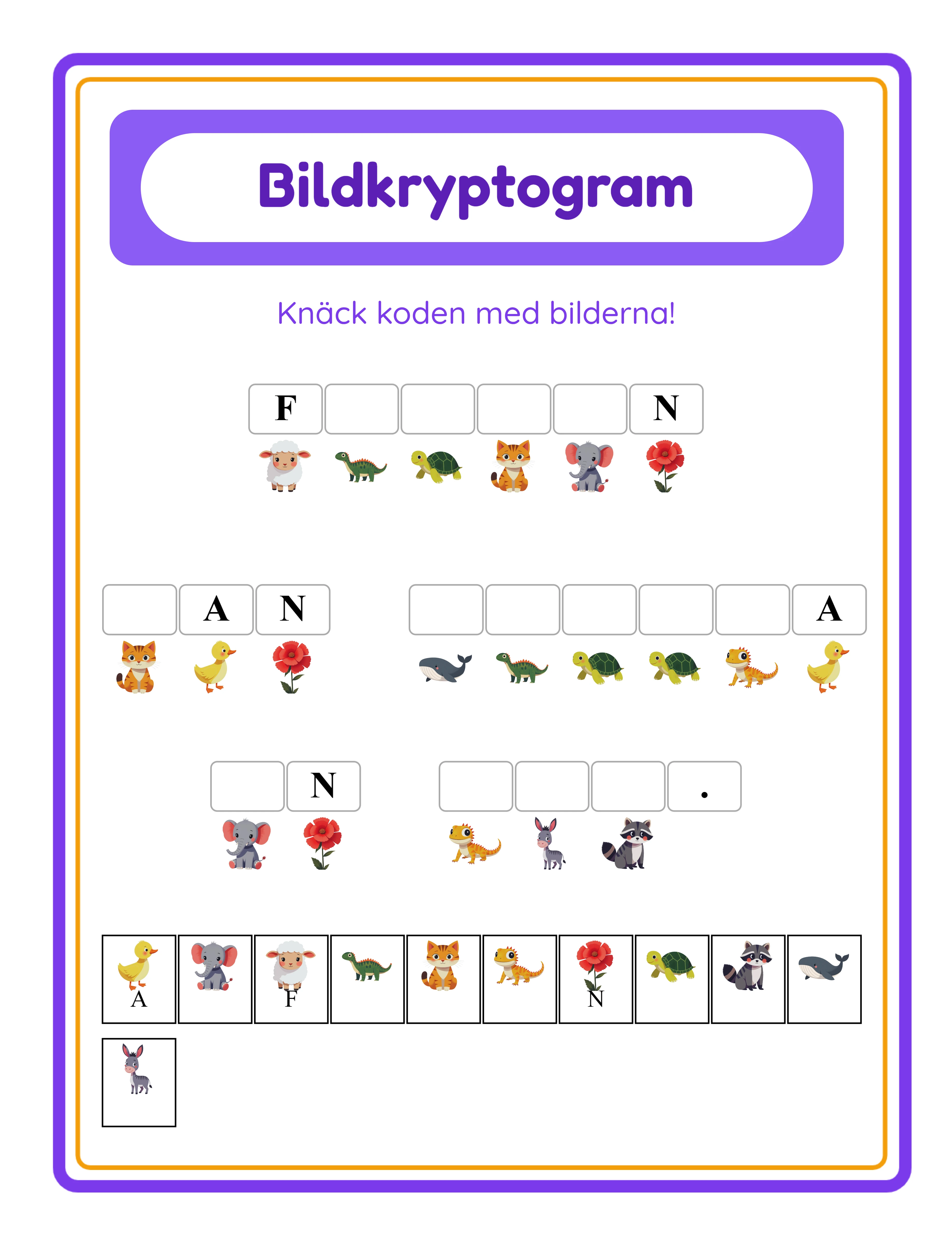 Professional cryptogram printable worksheet