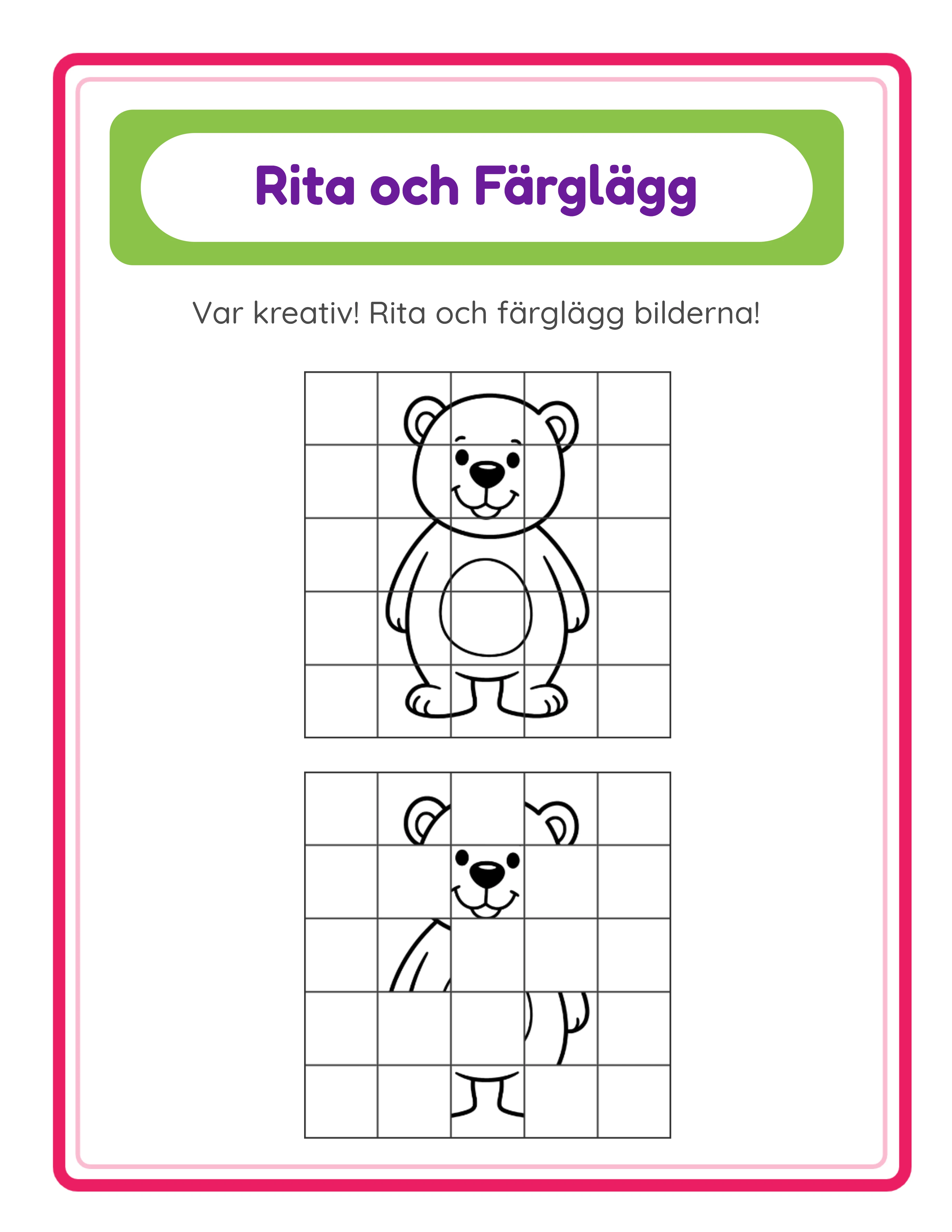 Grid drawing — themed picture copying