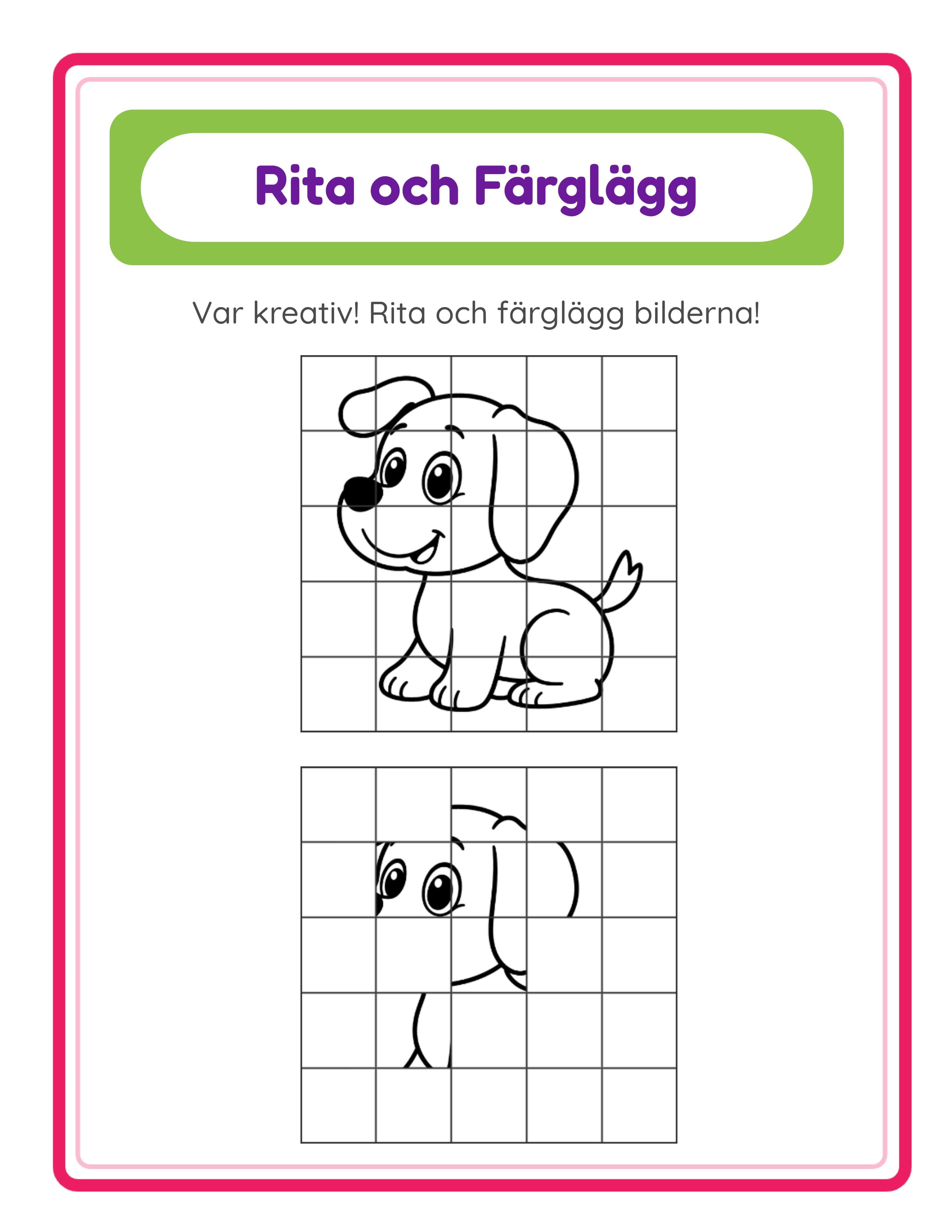 Professional grid drawing printable worksheet