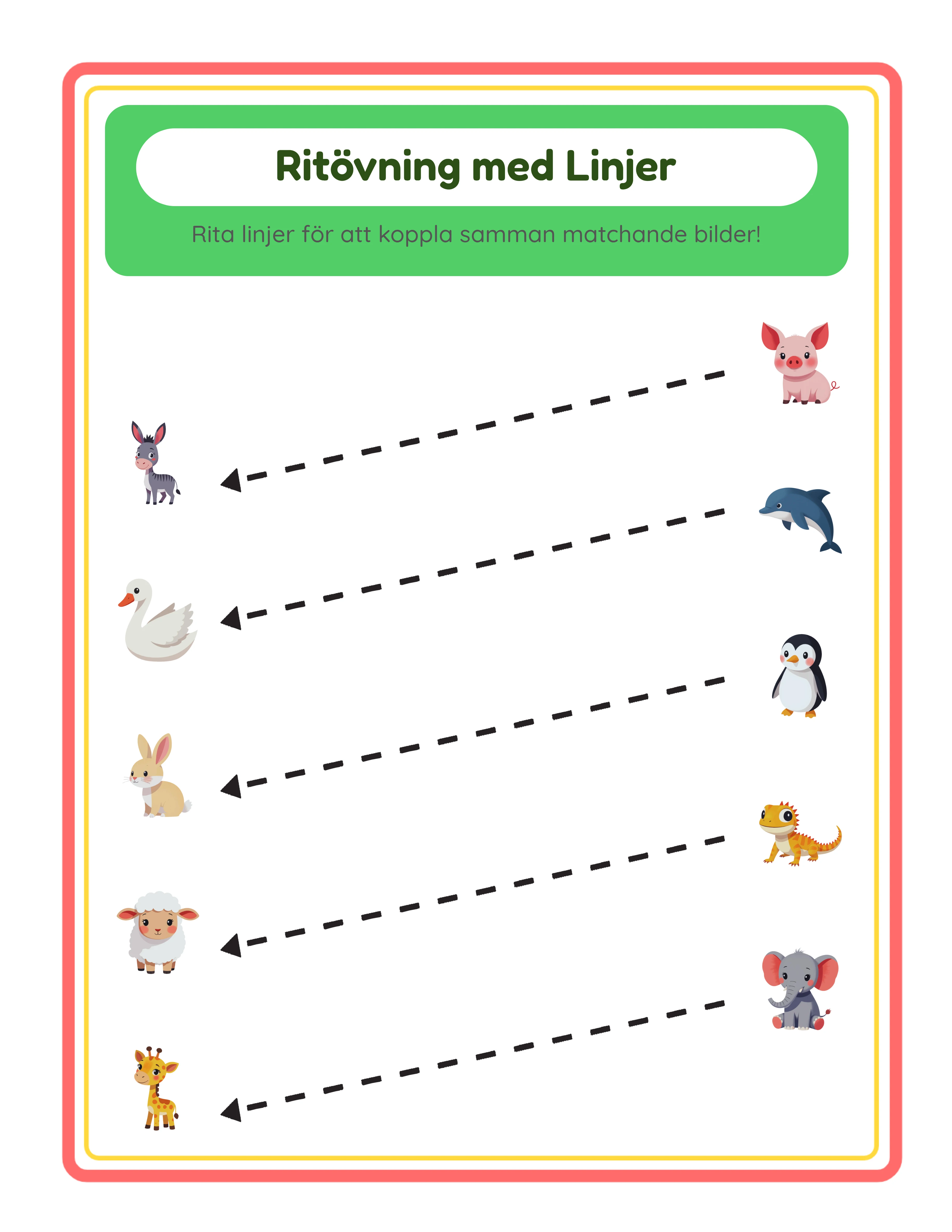Dra linjer! — Arbetsblad exempel 3