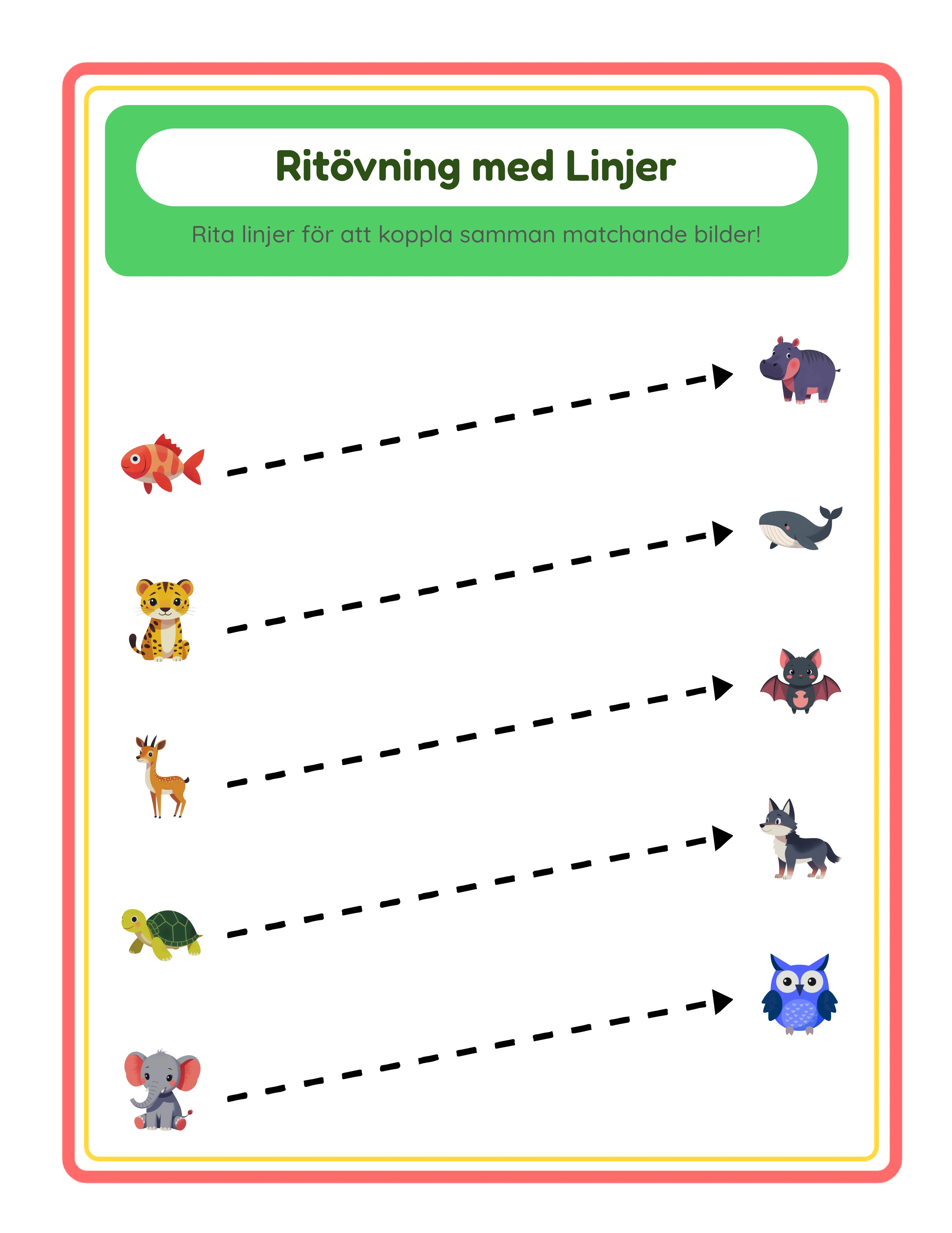 Dra linjer! — Utvalt arbetsblad