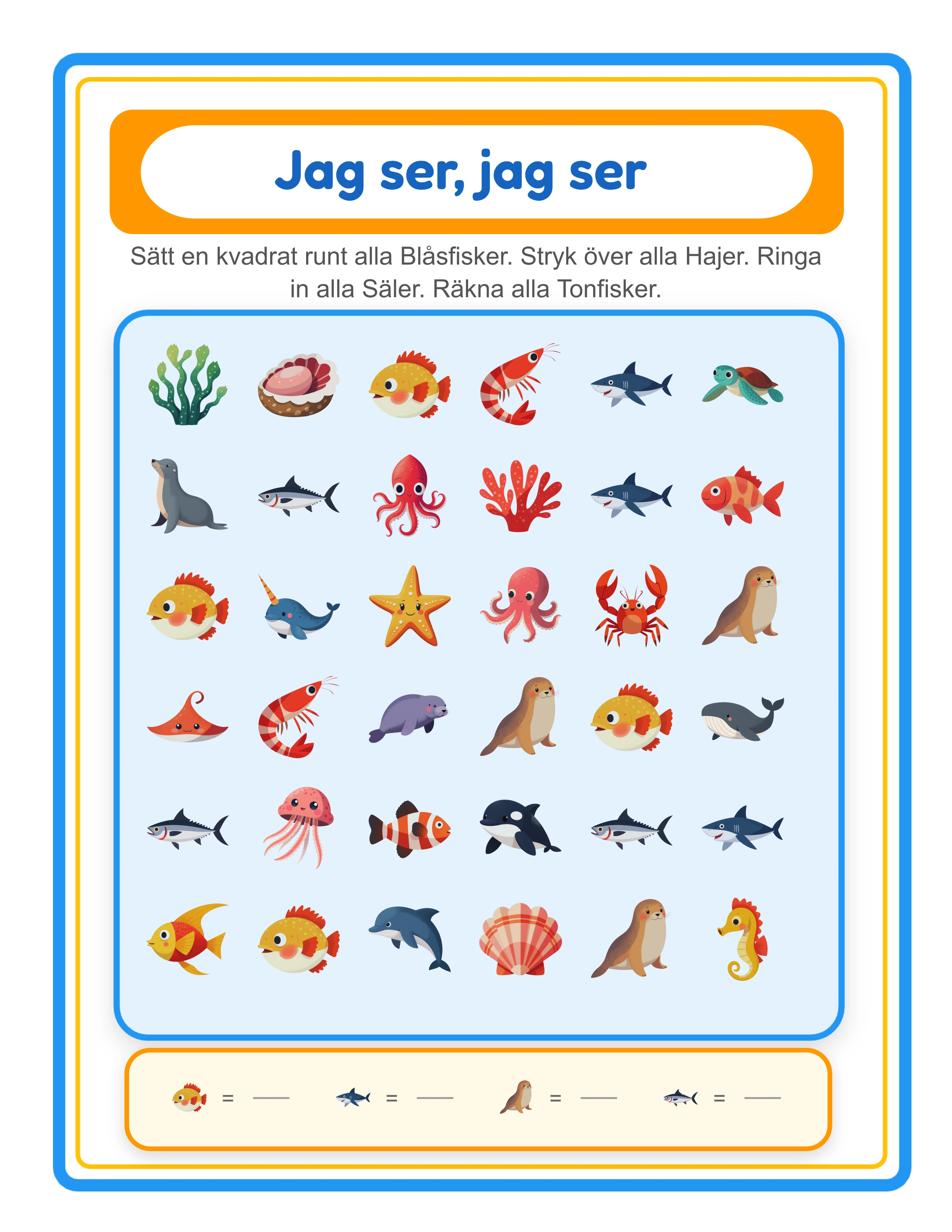 Sökscen — Professionellt arbetsblad