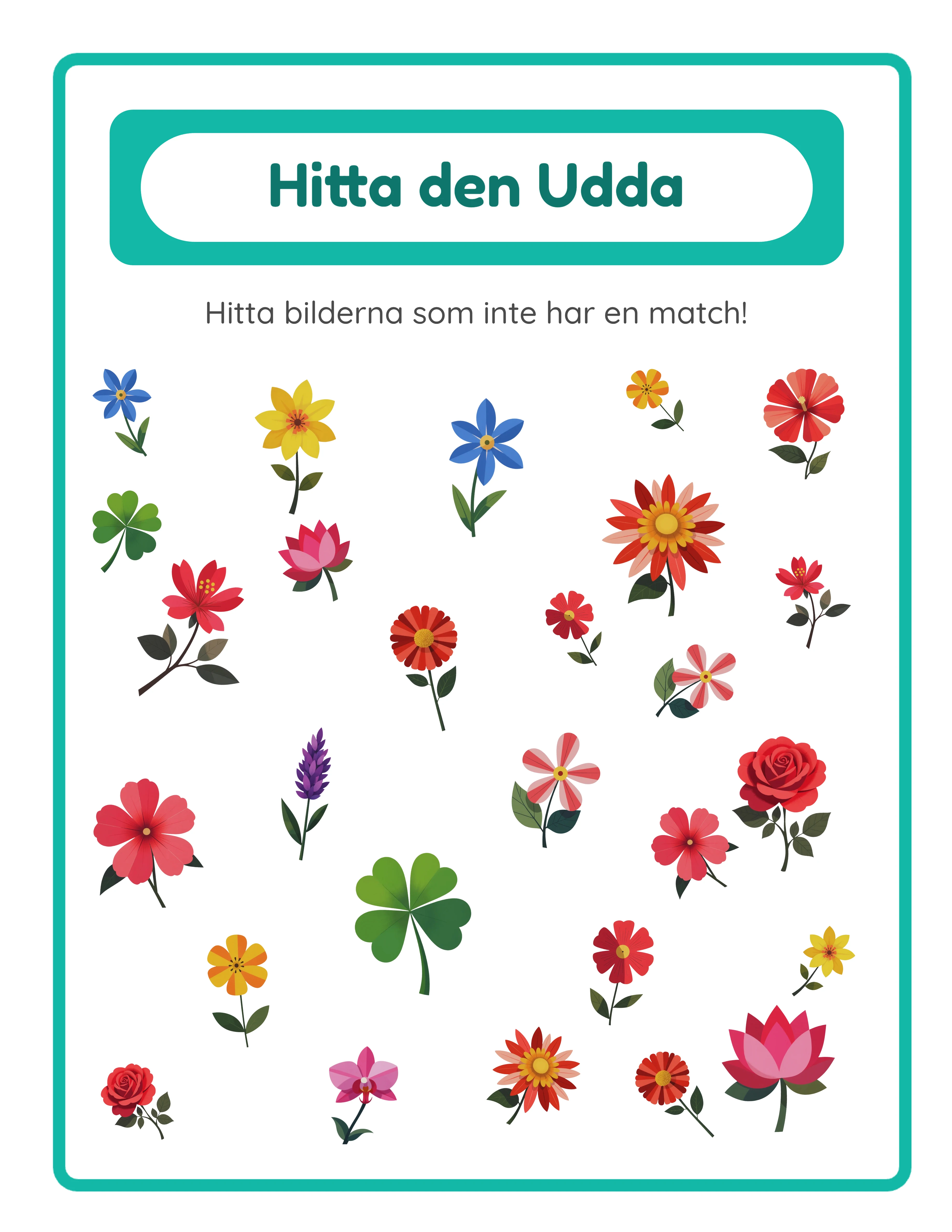 Hitta Udda Bilden arbetsblad med parade bilder i rader och oparade objekt att identifiera renderade 50 procent större