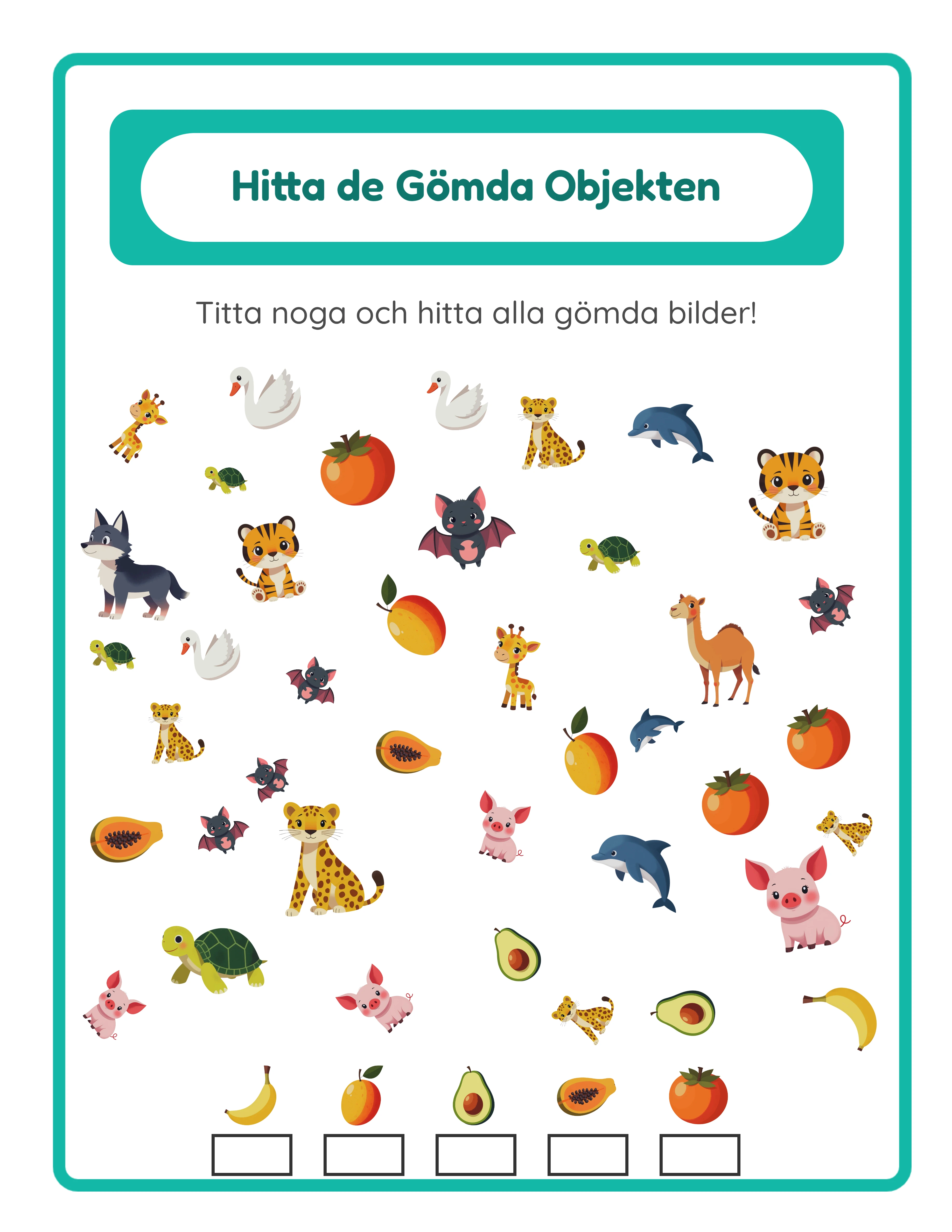 Sök & Hitta arbetsblad exempel 3