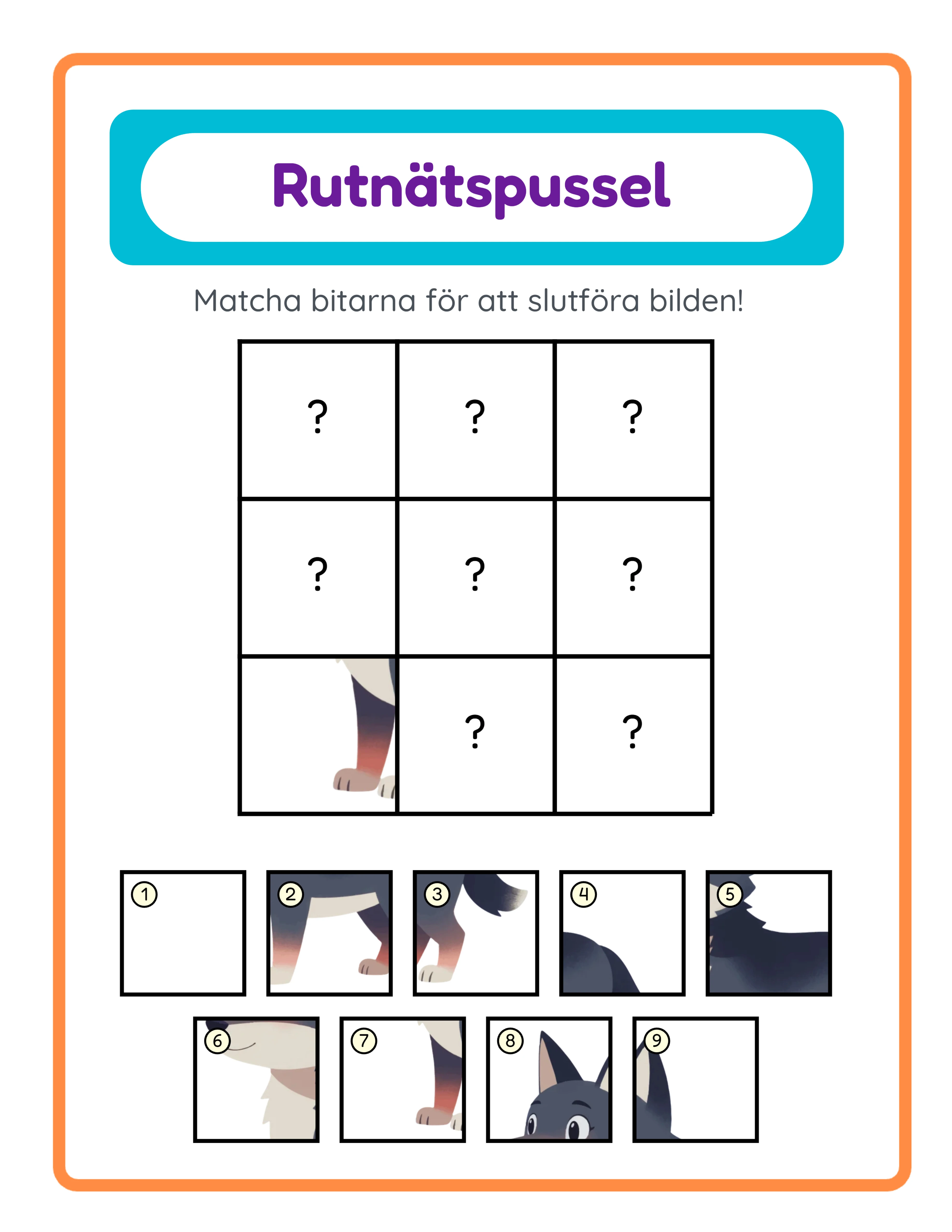 Matcha rutnätet! — Arbetsblad exempel 2