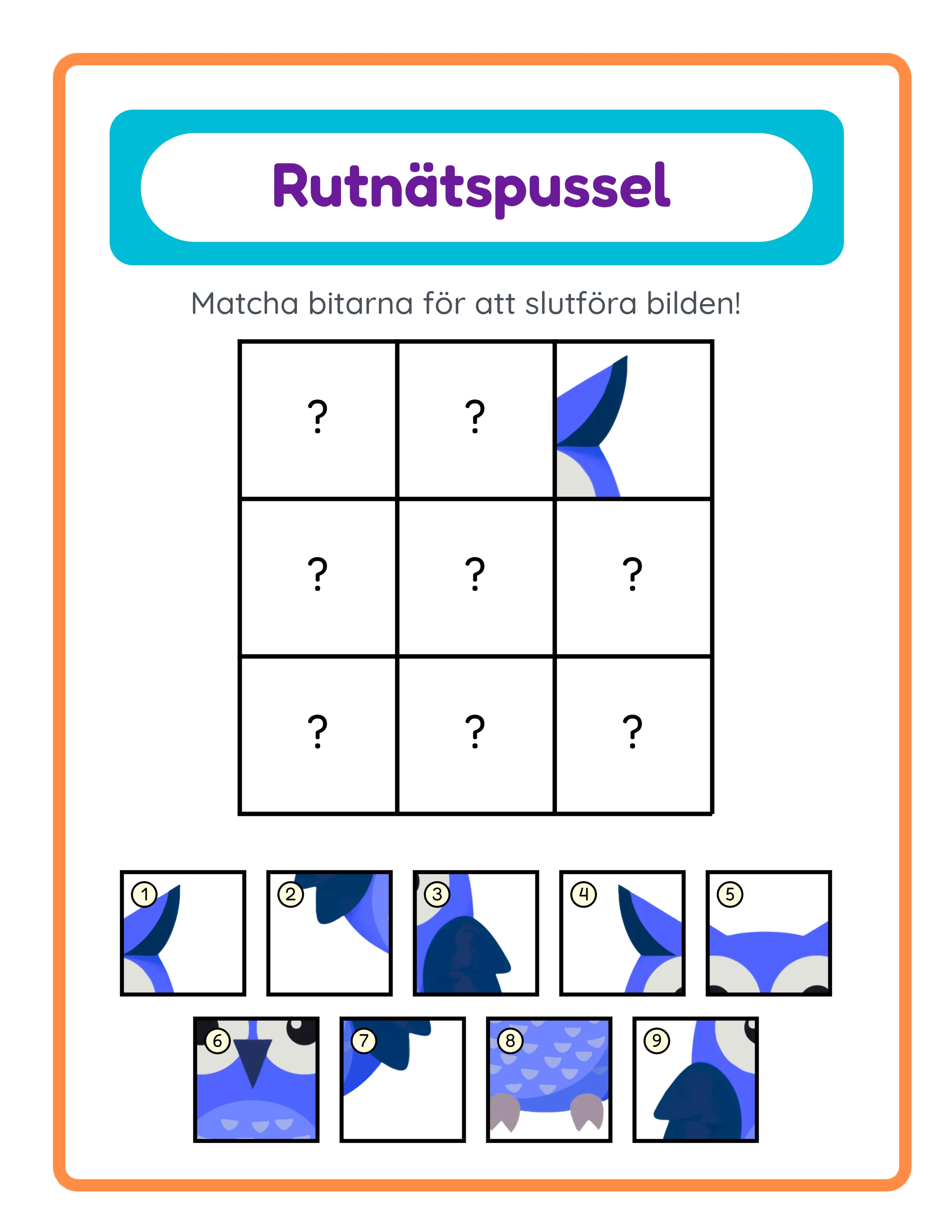 Matcha rutnätet! — Arbetsblad exempel 3