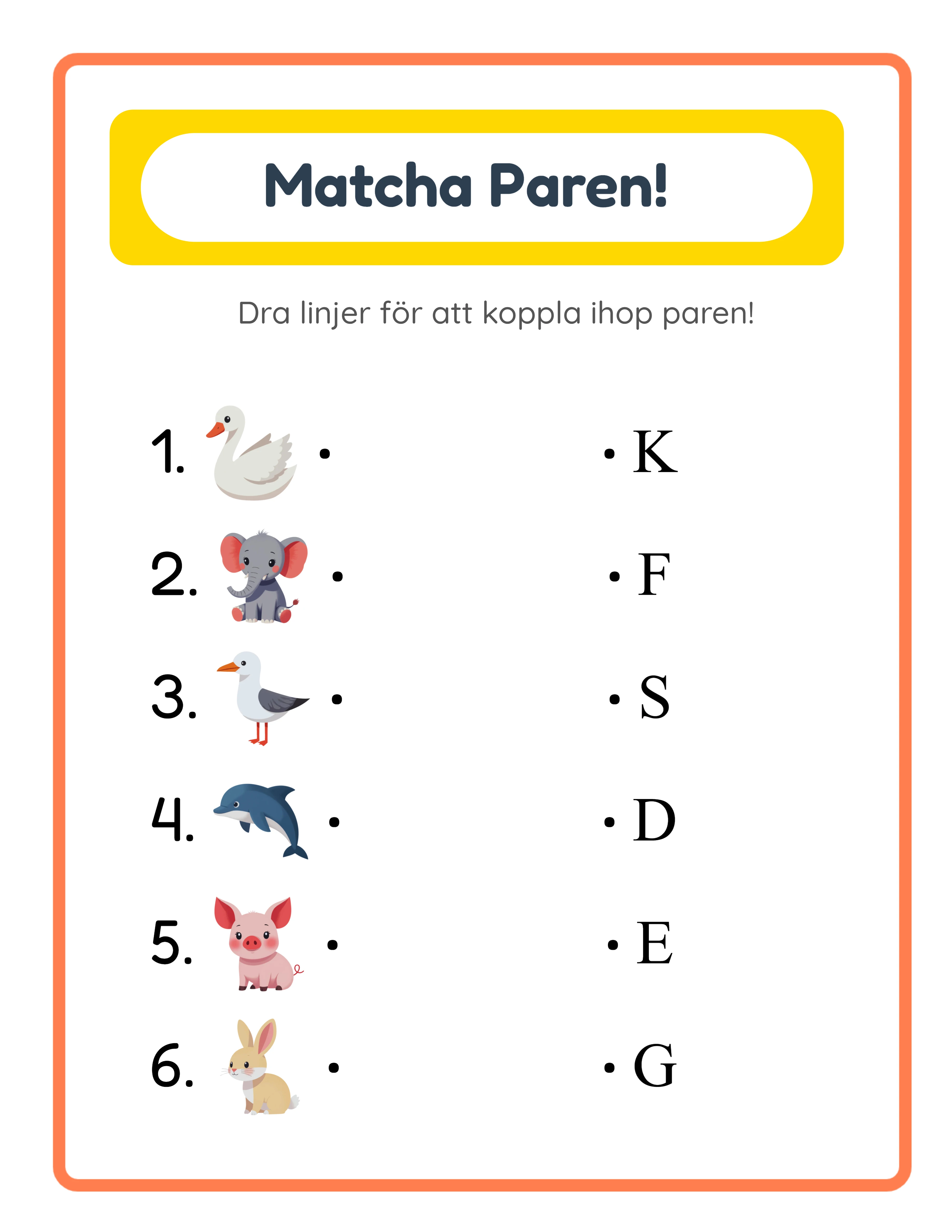 Hitta paret! — Arbetsblad exempel 2